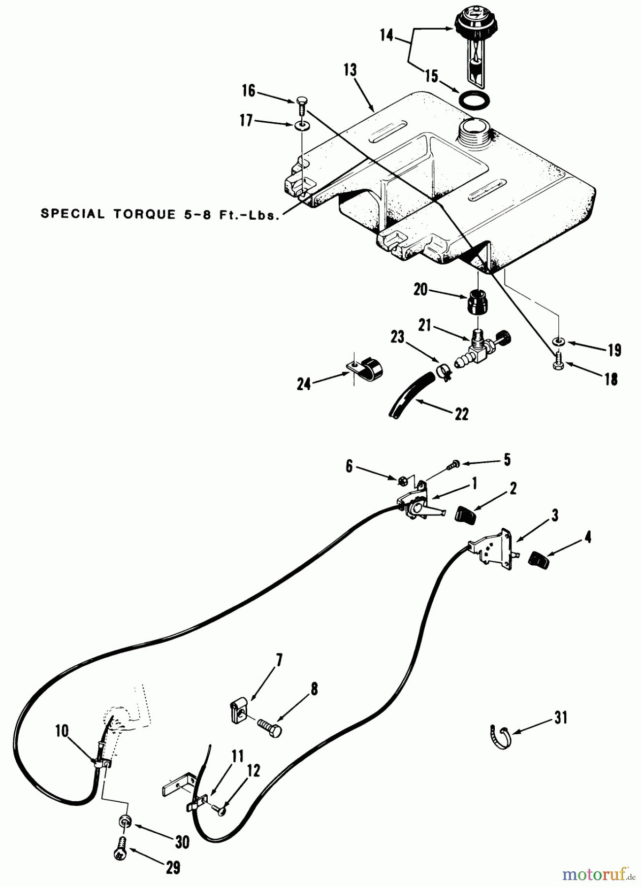  Toro Neu Mowers, Lawn & Garden Tractor Seite 1 11-16K801 (C-165) - Toro C-165 8-Speed Tractor, 1984 THROTTLE, CHOKE AND FUEL SYSTEM