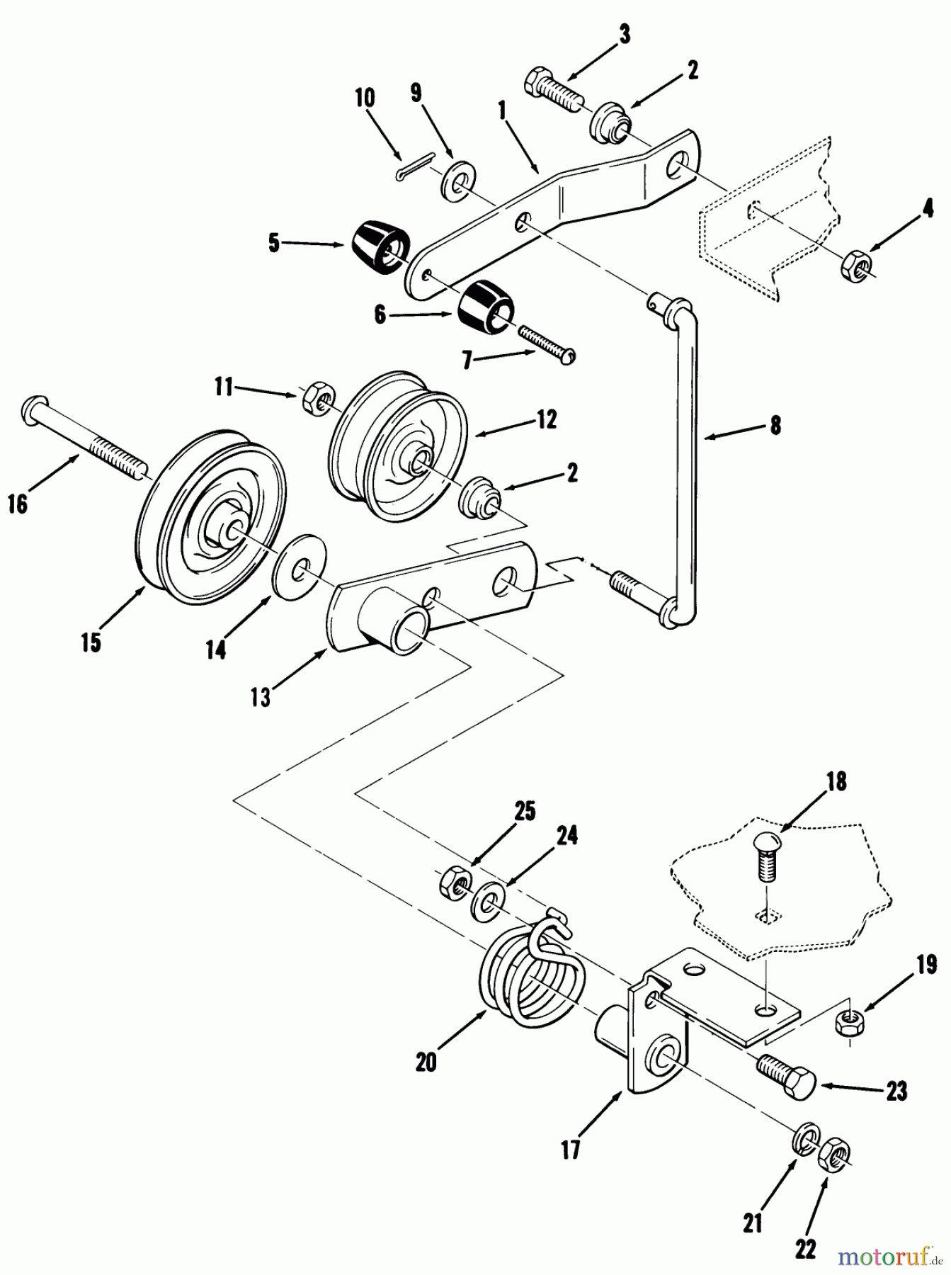 Toro Neu Mowers, Lawn & Garden Tractor Seite 1 12-16BP01 (B-165) - Toro B-165 Twin 5-Speed Tractor, 1983 CLUTCH, BRAKE AND SPEED CONTROL LINKAGE #2