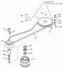Toro 12-16BP01 (B-165) - B-165 Twin 5-Speed Tractor, 1983 Ersatzteile DRIVE BELT AND PULLEYS-5 SPEED MODELS