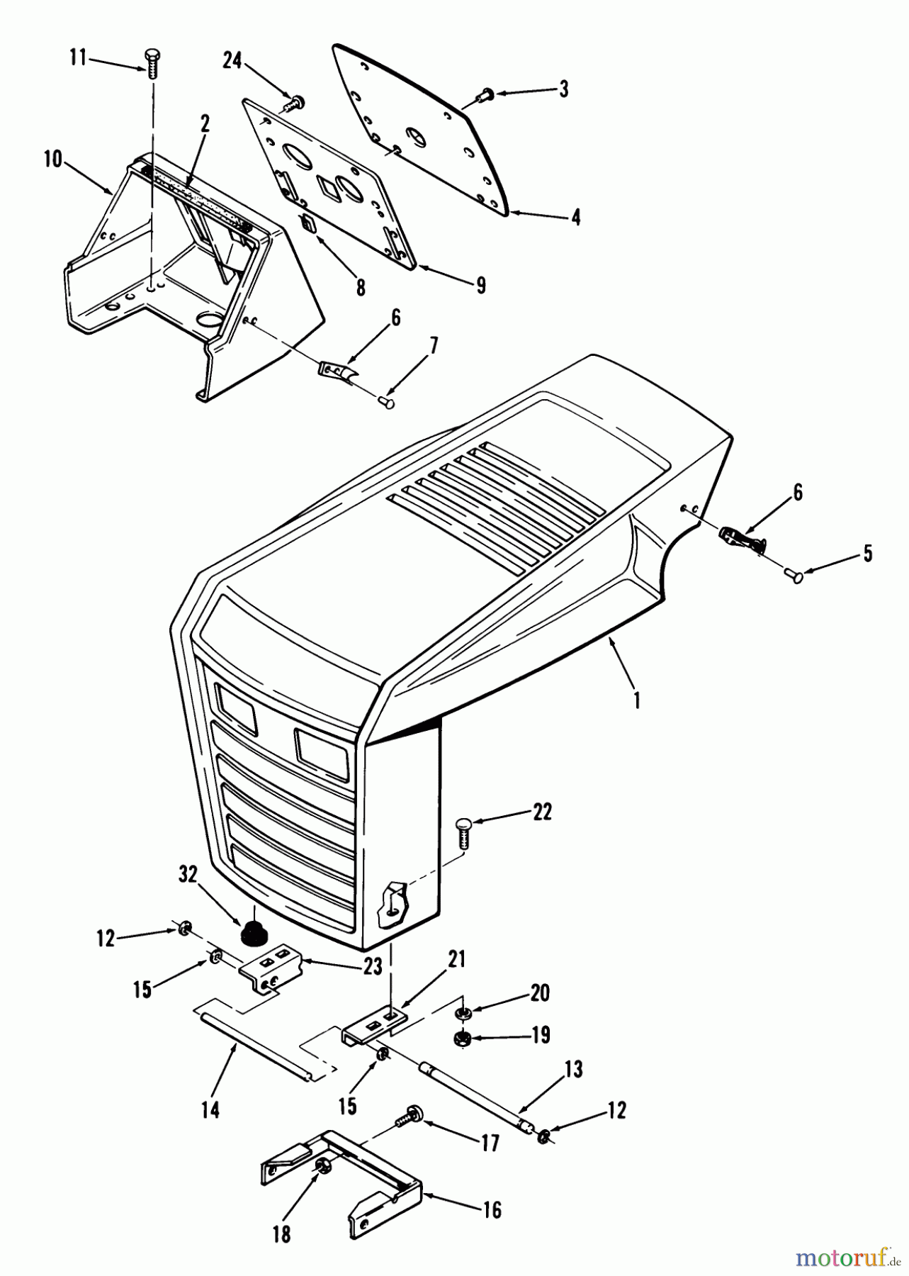 Toro Neu Mowers, Lawn & Garden Tractor Seite 1 12-11BP02 (B-115) - Toro B-115 5-Speed Tractor, 1984 FRAME, SHEET METAL AND COVERS #1