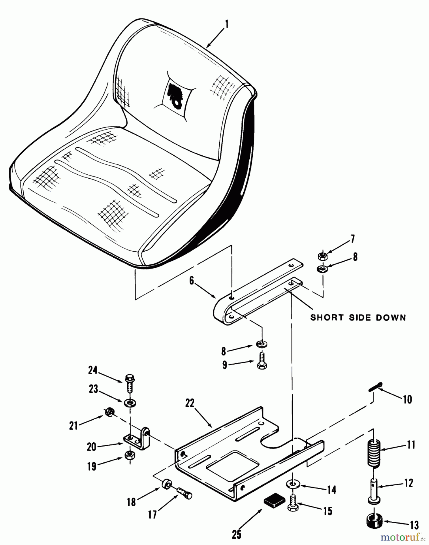Toro Neu Mowers, Lawn & Garden Tractor Seite 1 12-16BE02 (B-165) - Toro B-165 Twin Automatic Tractor, 1984 SEAT AND SUSPENSION