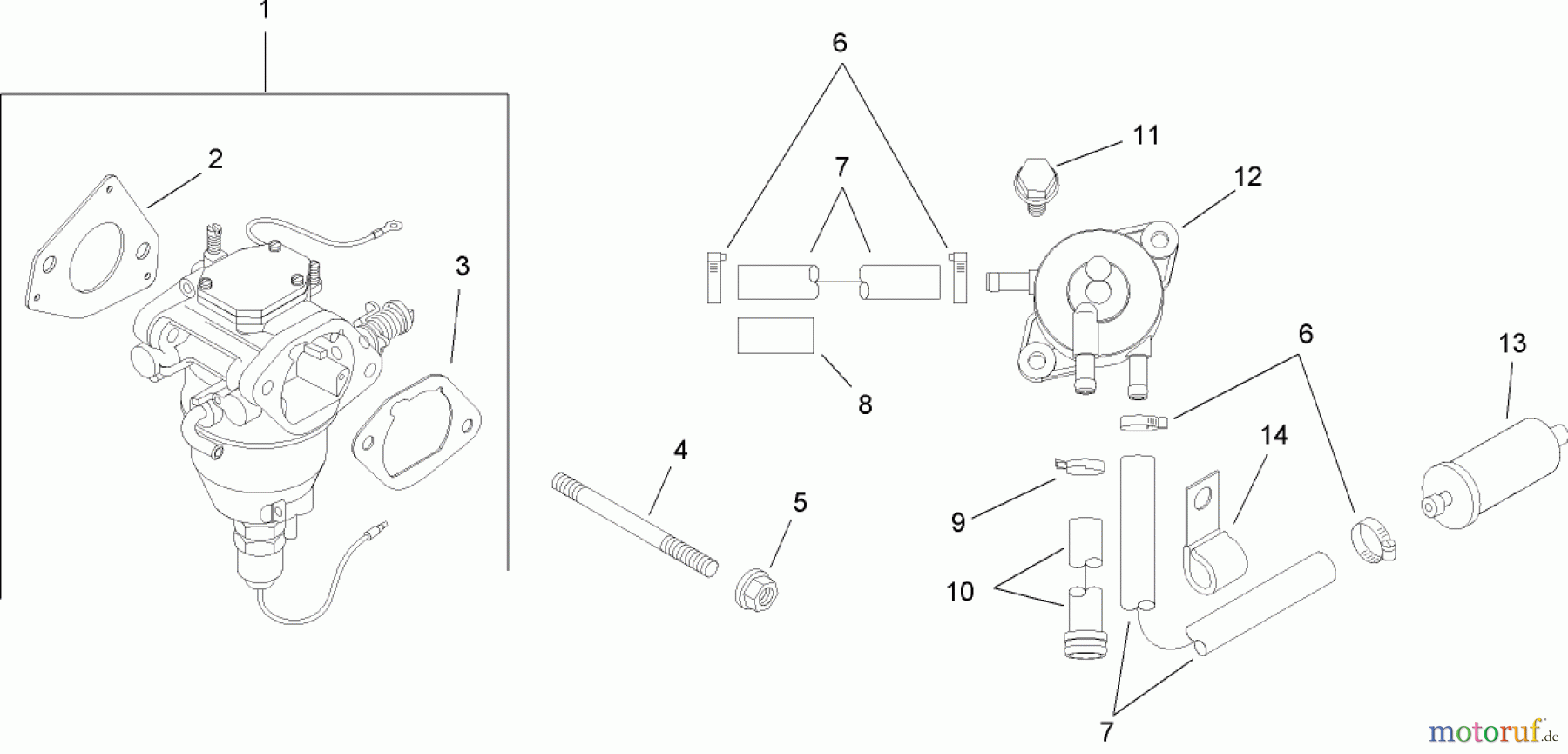 Toro Neu Mowers, Lawn & Garden Tractor Seite 1 13AP60RP544 (LX500) - Toro LX500 Lawn Tractor, 2006 (1A056B50000-) FUEL SYSTEM ASSEMBLY KOHLER SV720-0011