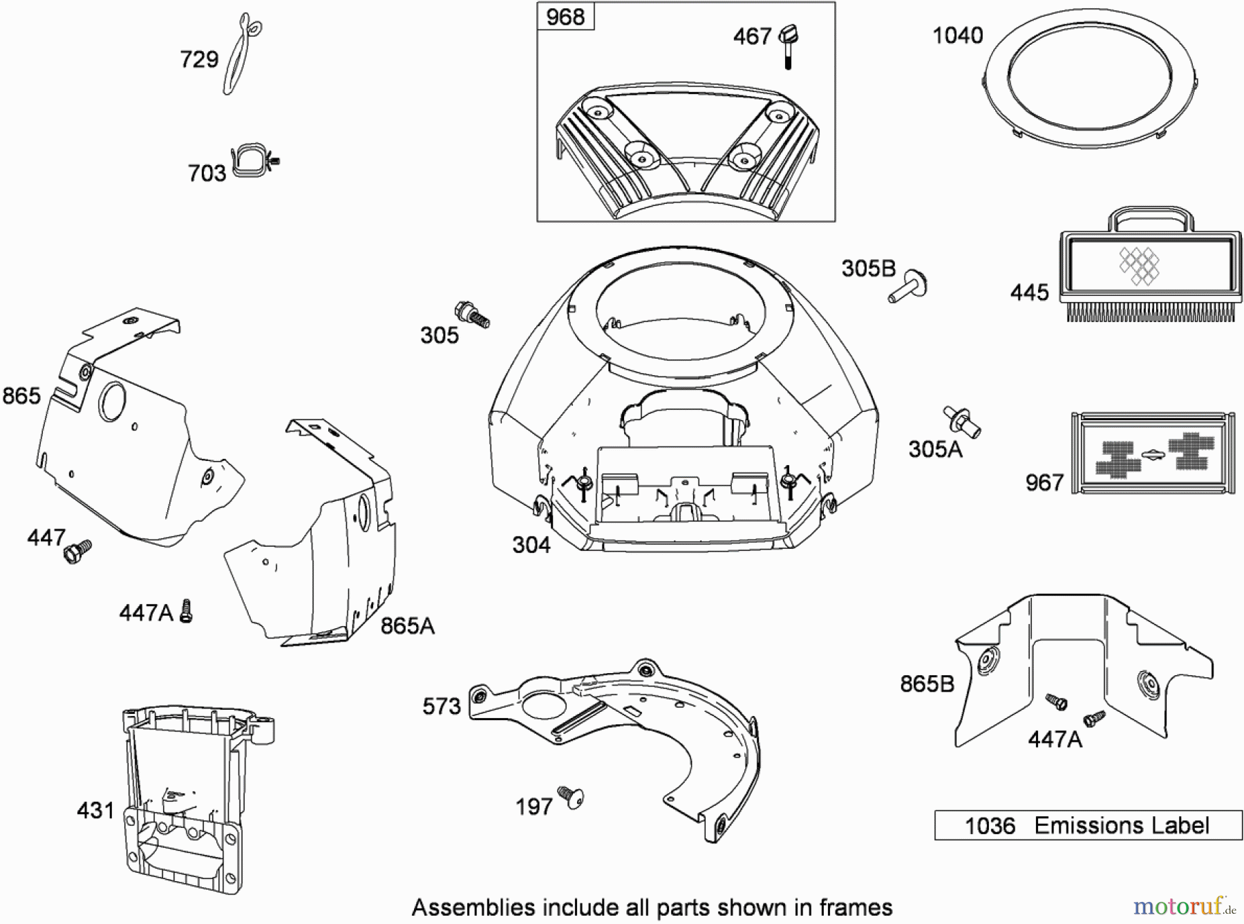 Toro Neu Mowers, Lawn & Garden Tractor Seite 1 13AT61RH044 (LX466) - Toro LX466 Lawn Tractor, 2008 (SN 1L137H10100 -) BLOWER HOUSING ASSEMBLY BRIGGS AND STRATTON 407777-0550-E1