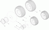 Toro 13AT61RH044 (LX466) - LX466 Lawn Tractor, 2008 (SN 1L137H10100 -) Ersatzteile FRONT AND REAR WHEEL ASSEMBLY