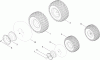 Toro 13AX60RG848 (LX423) - LX423 Lawn Tractor, 2009 (1-1) Ersatzteile FRONT AND REAR WHEEL ASSEMBLY