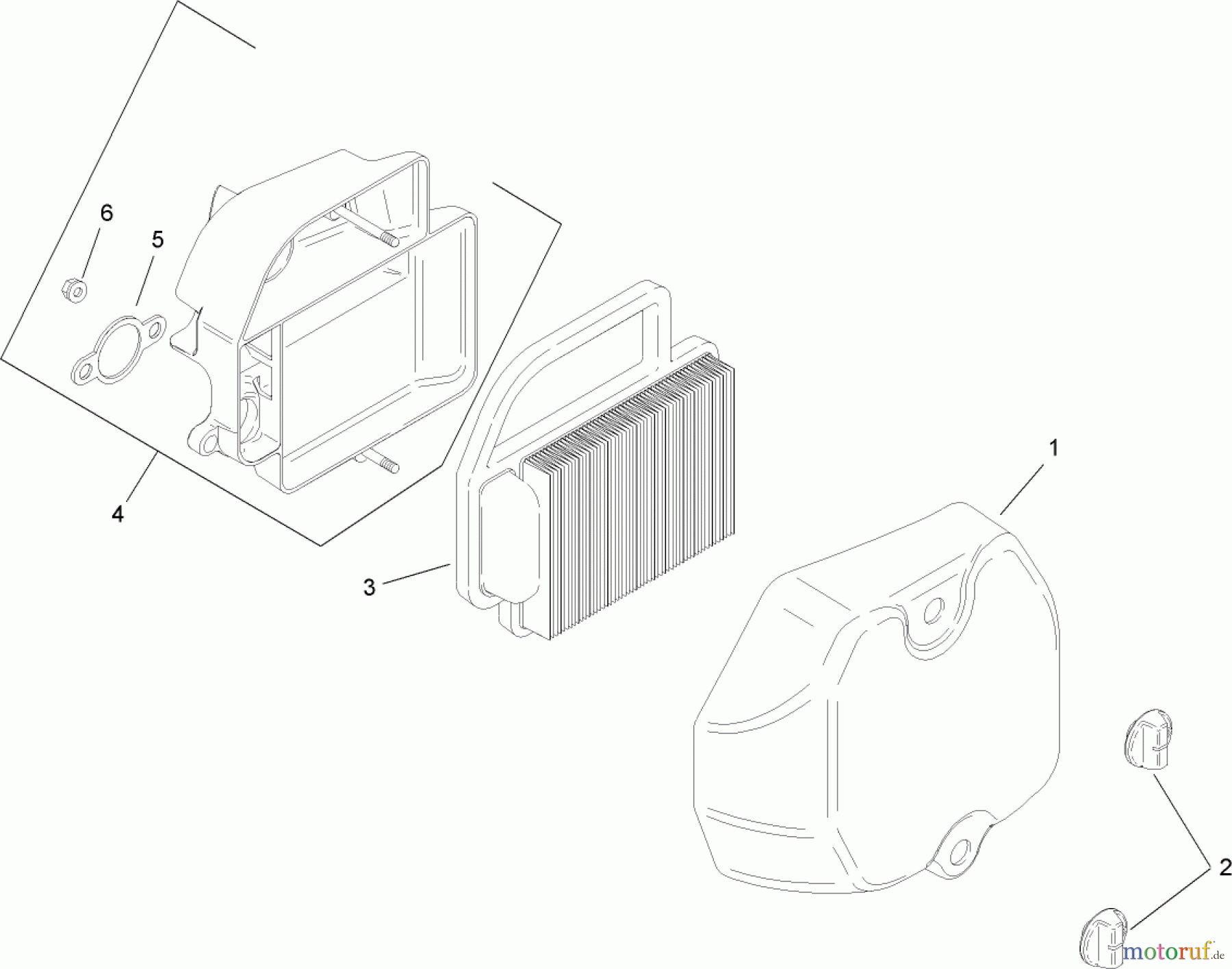 Toro Neu Mowers, Lawn & Garden Tractor Seite 1 13AX60RH744 (LX460) - Toro LX460 Lawn Tractor, 2006 (1A056B50000-) AIR INTAKE AND FILTRATION ASSEMBLY KOHLER SV600-0018