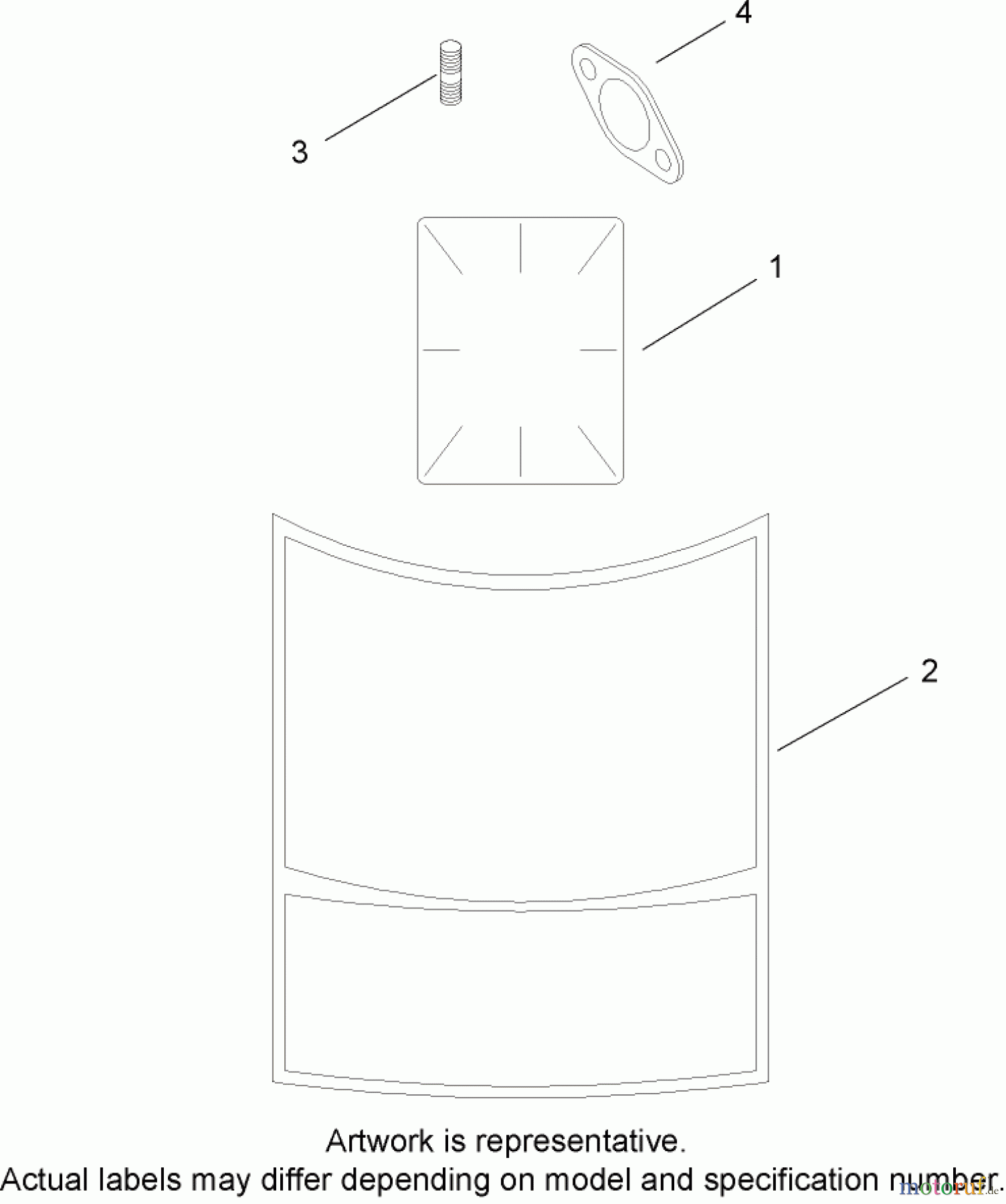 Toro Neu Mowers, Lawn & Garden Tractor Seite 1 13AX60RH744 (LX460) - Toro LX460 Lawn Tractor, 2006 (1A056B50000-) EXHAUST STUD AND DECAL ASSEMBLY KOHLER SV600-0018