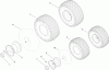 Toro 13AX60RH744 (LX460) - LX460 Lawn Tractor, 2006 (1A056B50000-) Ersatzteile FRONT AND REAR WHEEL ASSEMBLY