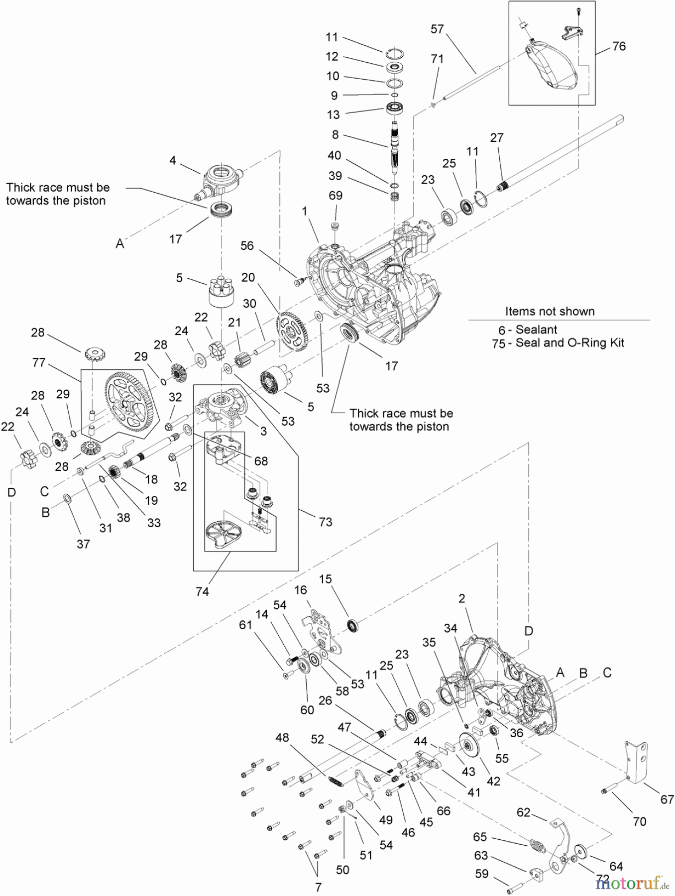  Toro Neu Mowers, Lawn & Garden Tractor Seite 1 13AX91RS848 (LX427) - Toro LX427 Lawn Tractor, 2010 (1-1) TRANSMISSION ASSEMBLY NO. 112-6019