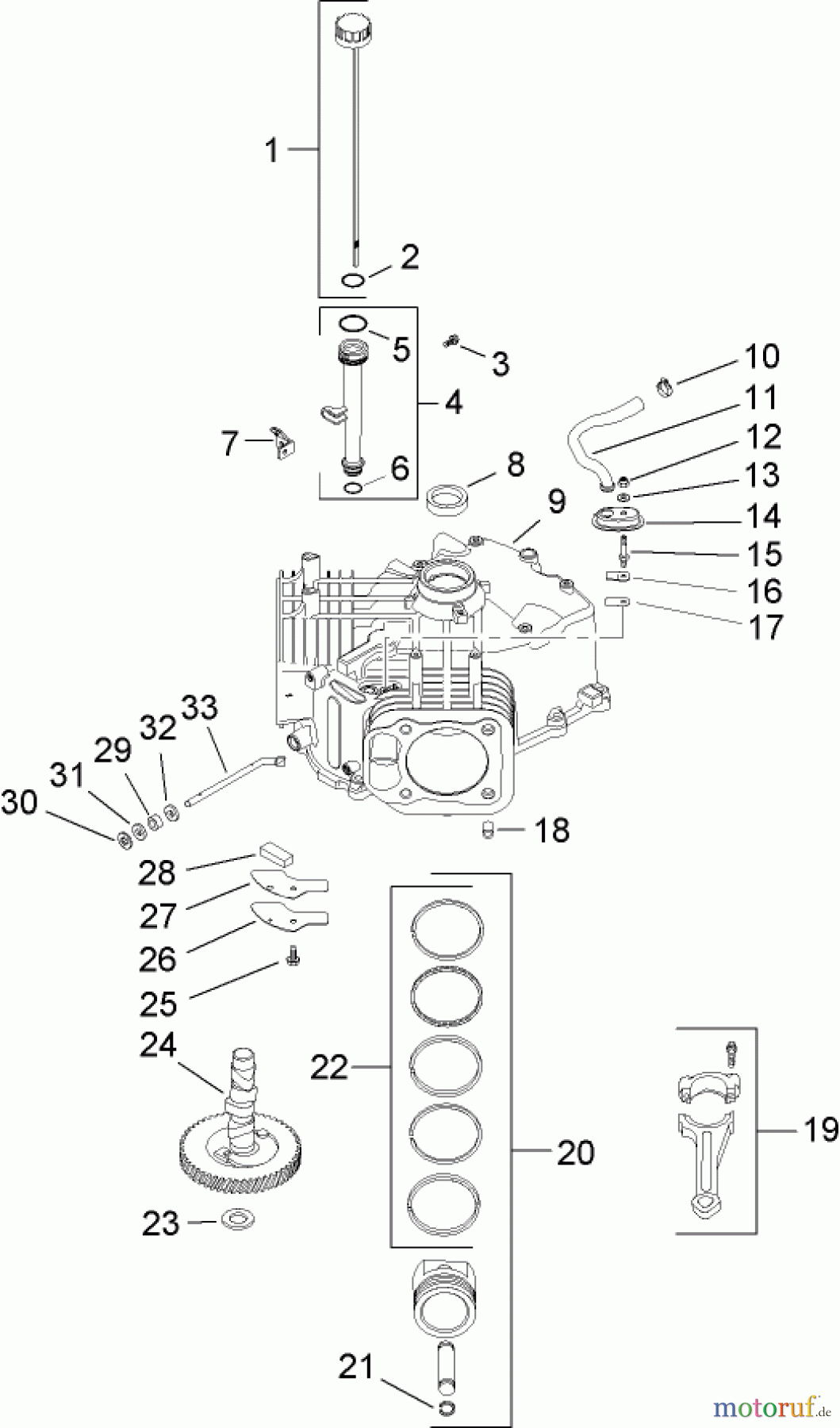 Toro Neu Mowers, Lawn & Garden Tractor Seite 1 14AK81RK544 (GT2300) - Toro GT2300 Garden Tractor, 2006 (1A186H30000-) CRANKCASE ASSEMBLY KOHLER SV735-0011