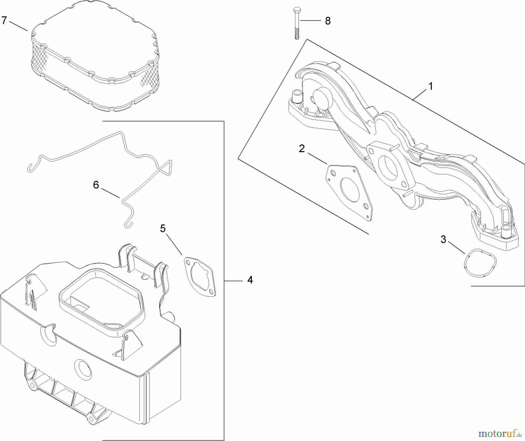  Toro Neu Mowers, Lawn & Garden Tractor Seite 1 14AP80RP544 (GT2100) - Toro GT2100 Garden Tractor, 2006 (1A136H30000-) AIR INTAKE AND FILTRATION ASSEMBLY KOHLER SV720-0017