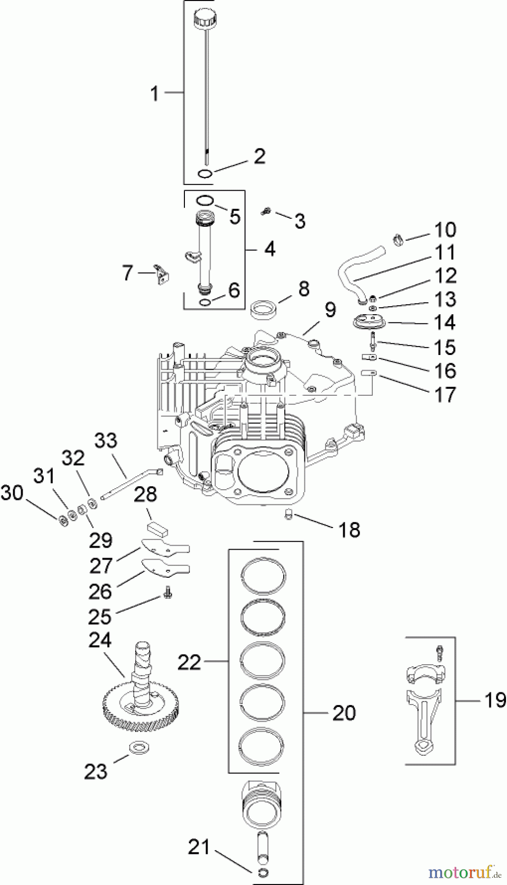 Toro Neu Mowers, Lawn & Garden Tractor Seite 1 14AQ81RP544 (GT2200) - Toro GT2200 Garden Tractor, 2006 (1A136H30000-) CRANKCASE ASSEMBLY KOHLER SV730-0018