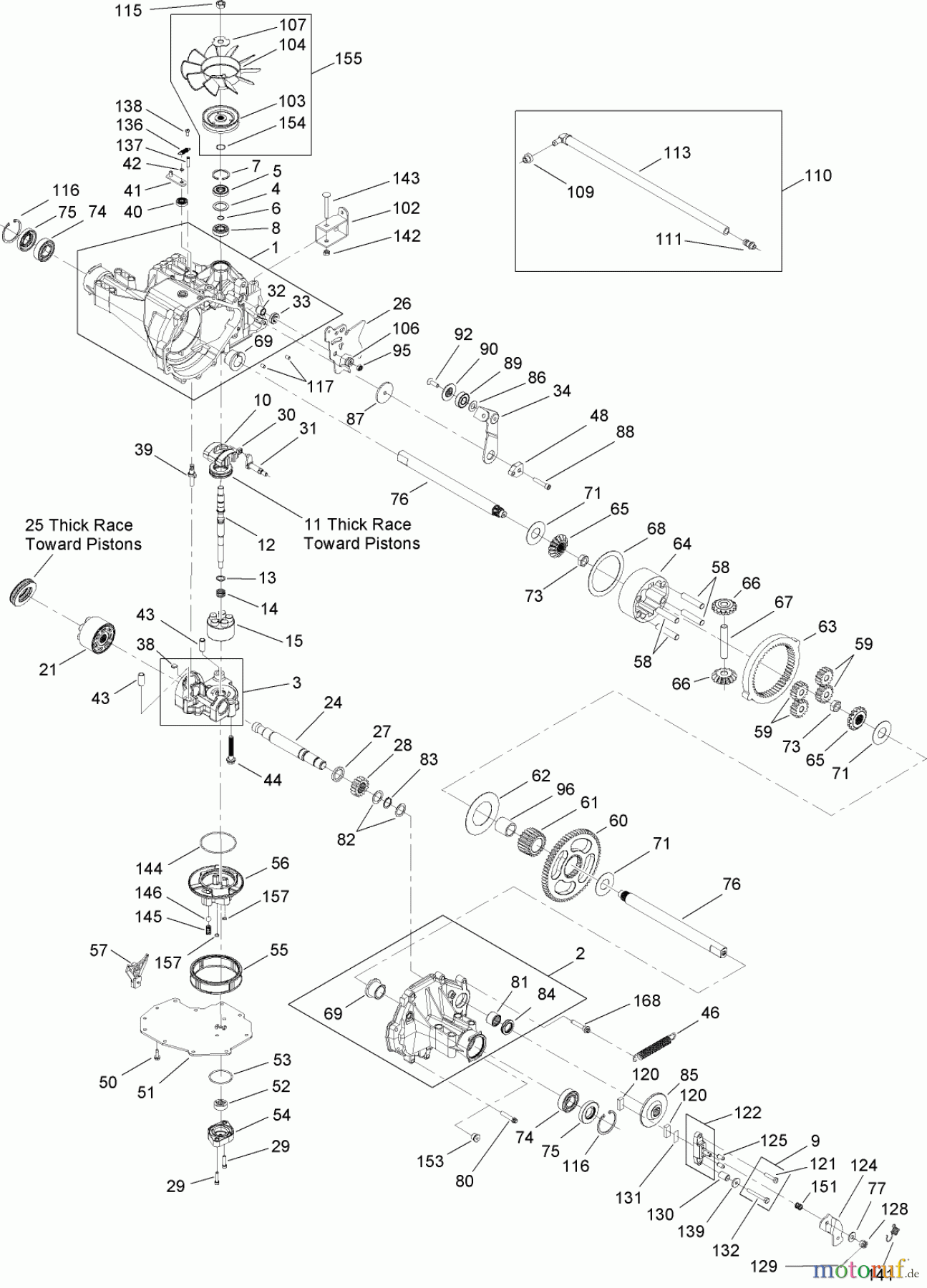 Toro Neu Mowers, Lawn & Garden Tractor Seite 1 14AQ81RP544 (GT2200) - Toro GT2200 Garden Tractor, 2006 (1A136H30000-) TRANSMISSION ASSEMBLY NO. 112-0914 #2