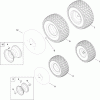 Toro 14AQ94RP848 (GT2200) - GT2200 Garden Tractor, 2011 (1-1) Ersatzteile FRONT AND REAR WHEEL ASSEMBLY