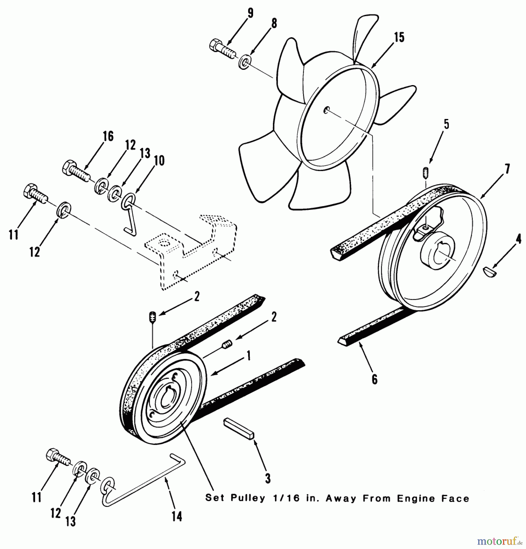 Toro Neu Mowers, Lawn & Garden Tractor Seite 1 21-08K801 (308-8) - Toro 308-8 Tractor, 1986 DRIVE BELT AND PULLEYS