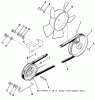 Toro 21-08K801 (308-8) - 308-8 Tractor, 1986 Ersatzteile DRIVE BELT AND PULLEYS