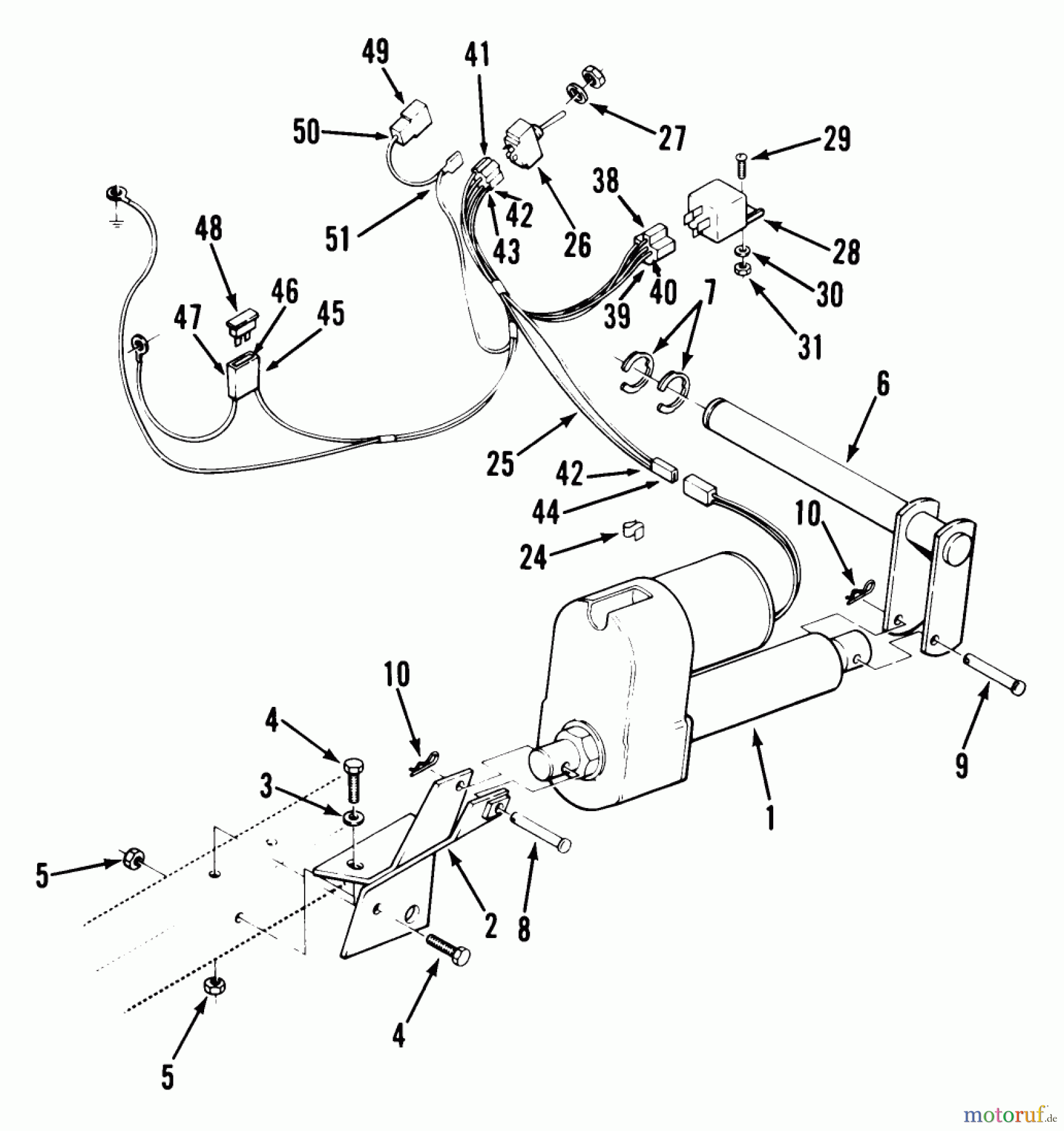 Toro Neu Mowers, Lawn & Garden Tractor Seite 1 21-08K801 (308-8) - Toro 308-8 Tractor, 1986 ELECTRIC LIFT LINKAGE