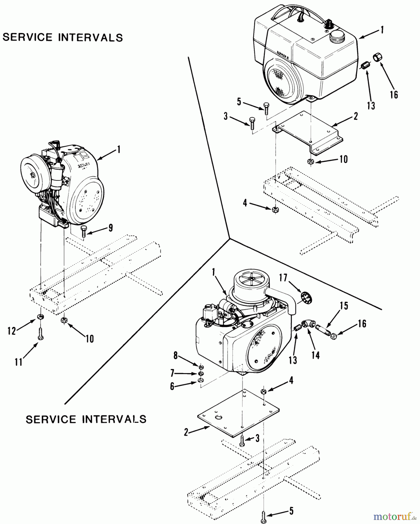 Toro Neu Mowers, Lawn & Garden Tractor Seite 1 21-08K801 (308-8) - Toro 308-8 Tractor, 1986 ENGINES