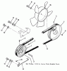 Toro 31-18KE01 (418-A) - 418-A Garden Tractor, 1987 Ersatzteile DRIVE BELT AND PULLEYS