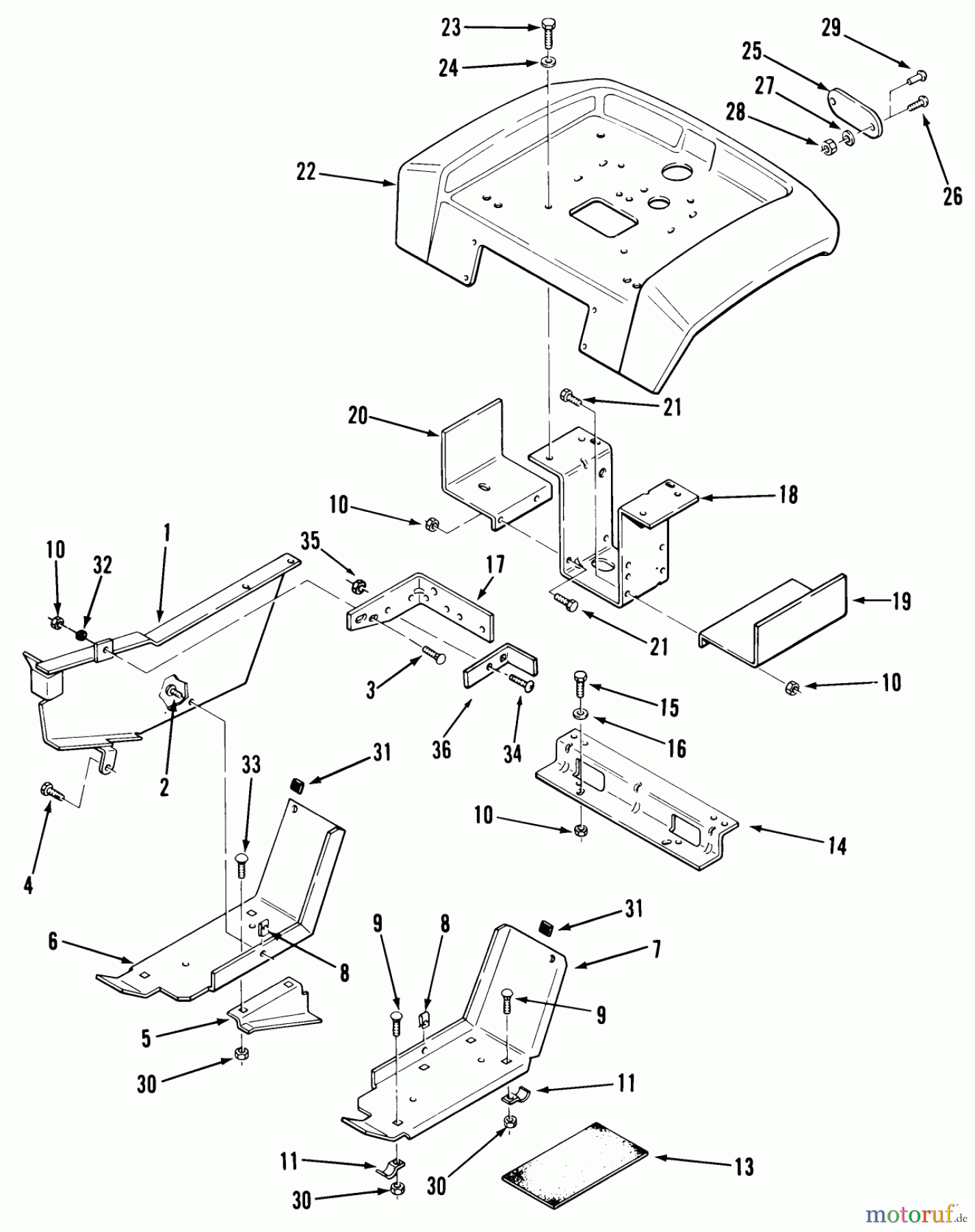  Toro Neu Mowers, Lawn & Garden Tractor Seite 1 31-18KE01 (418-A) - Toro 418-A Garden Tractor, 1987 SHEET METAL AND COVERS #3