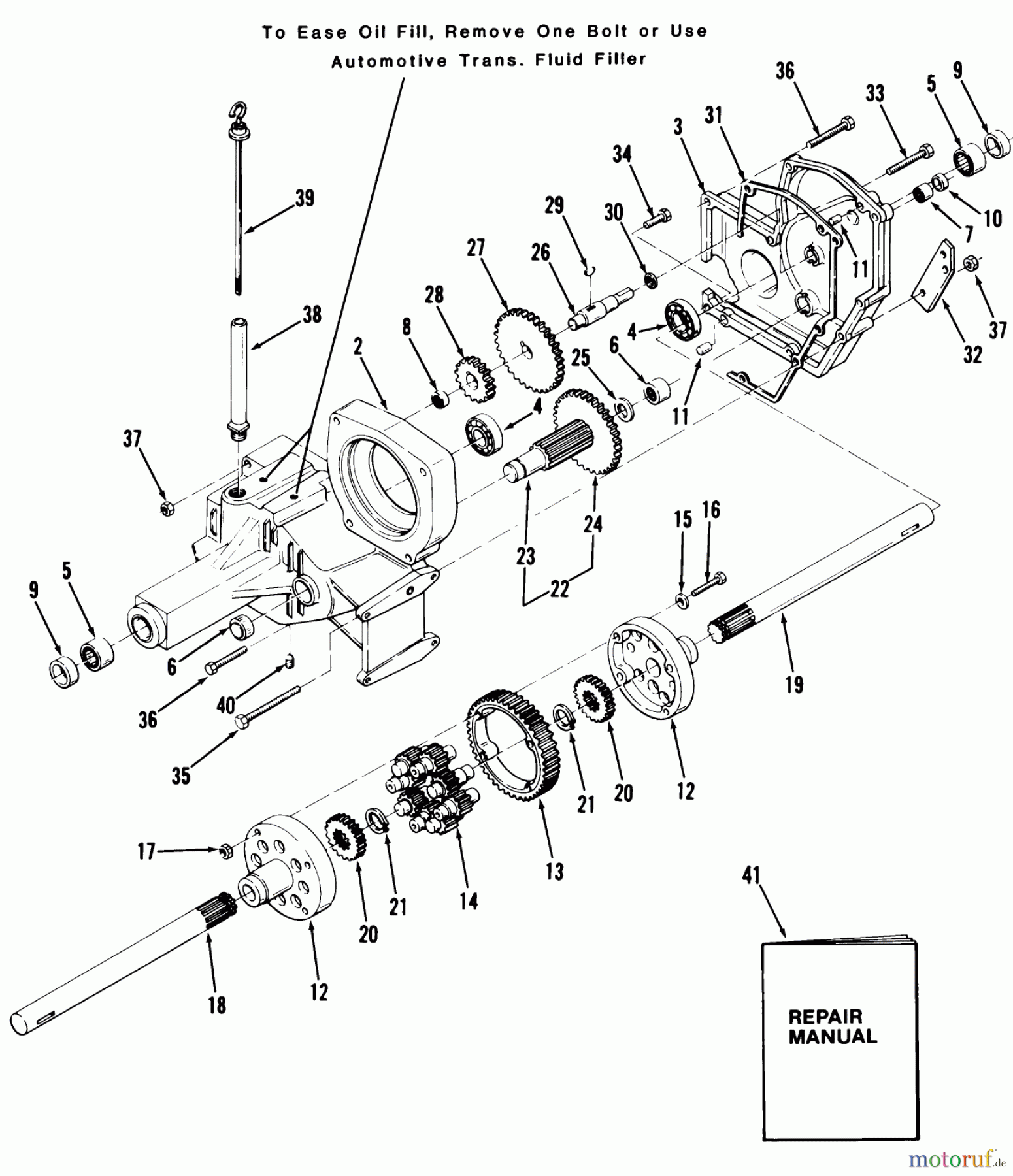 Toro Neu Mowers, Lawn & Garden Tractor Seite 1 31-18K801 (418-8) - Toro 418-8 Garden Tractor, 1987 TRANSAXLE