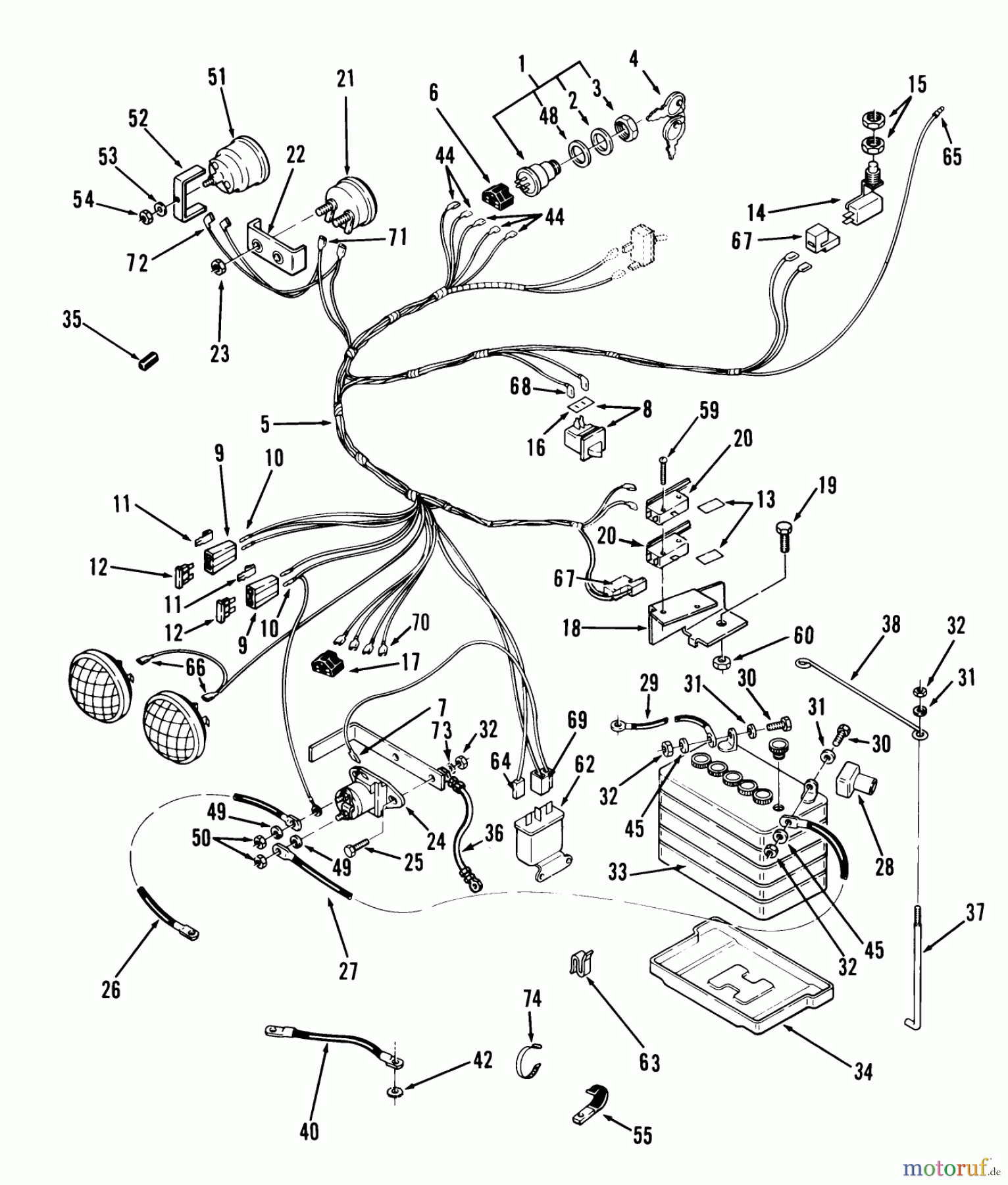 Toro Neu Mowers, Lawn & Garden Tractor Seite 1 31-14K803 (414-8) - Toro 414-8 Garden Tractor, 1988 ELECTRICAL SYSTEM #1