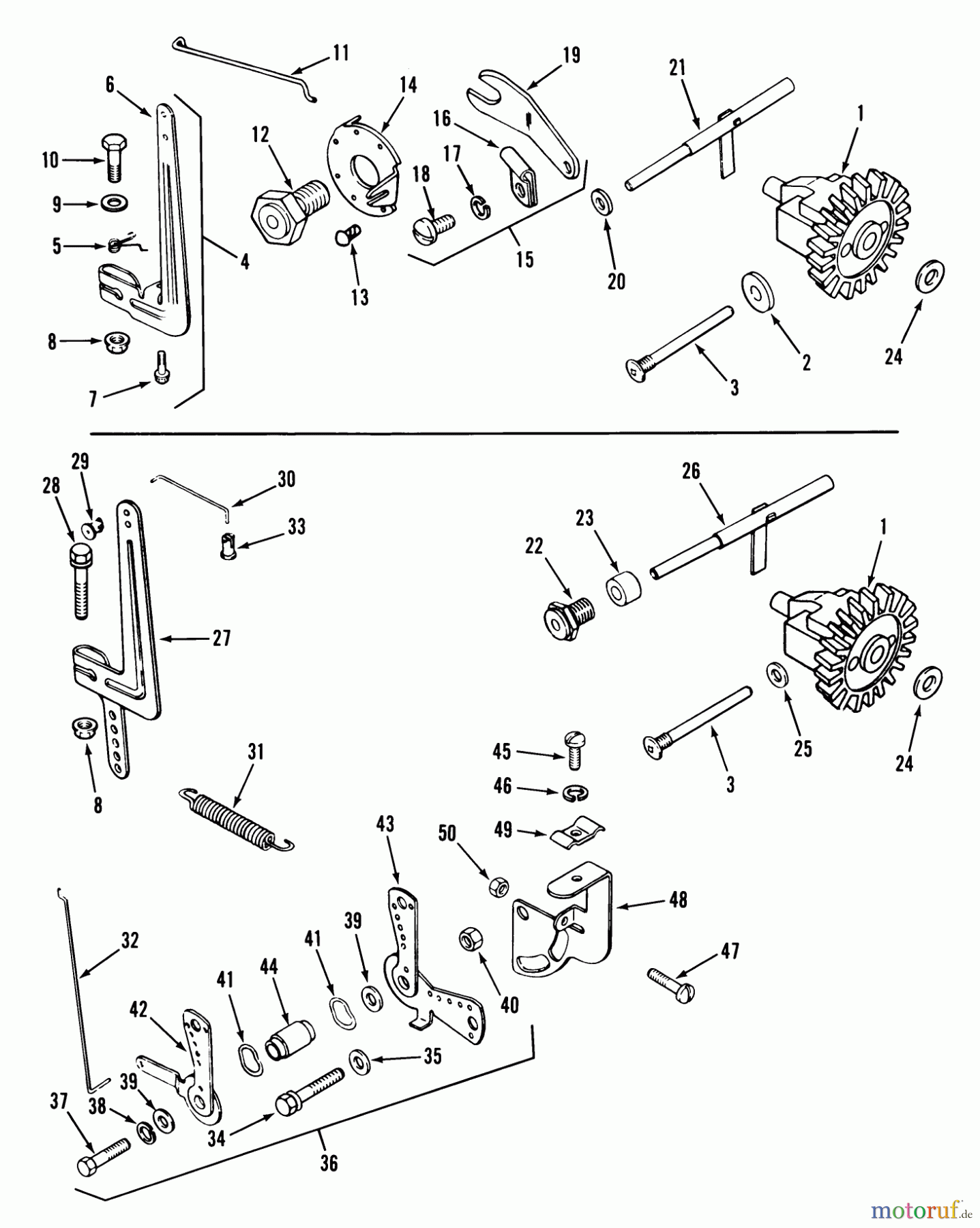 Toro Neu Mowers, Lawn & Garden Tractor Seite 1 31-14K803 (414-8) - Toro 414-8 Garden Tractor, 1988 GOVERNOR LINKAGE