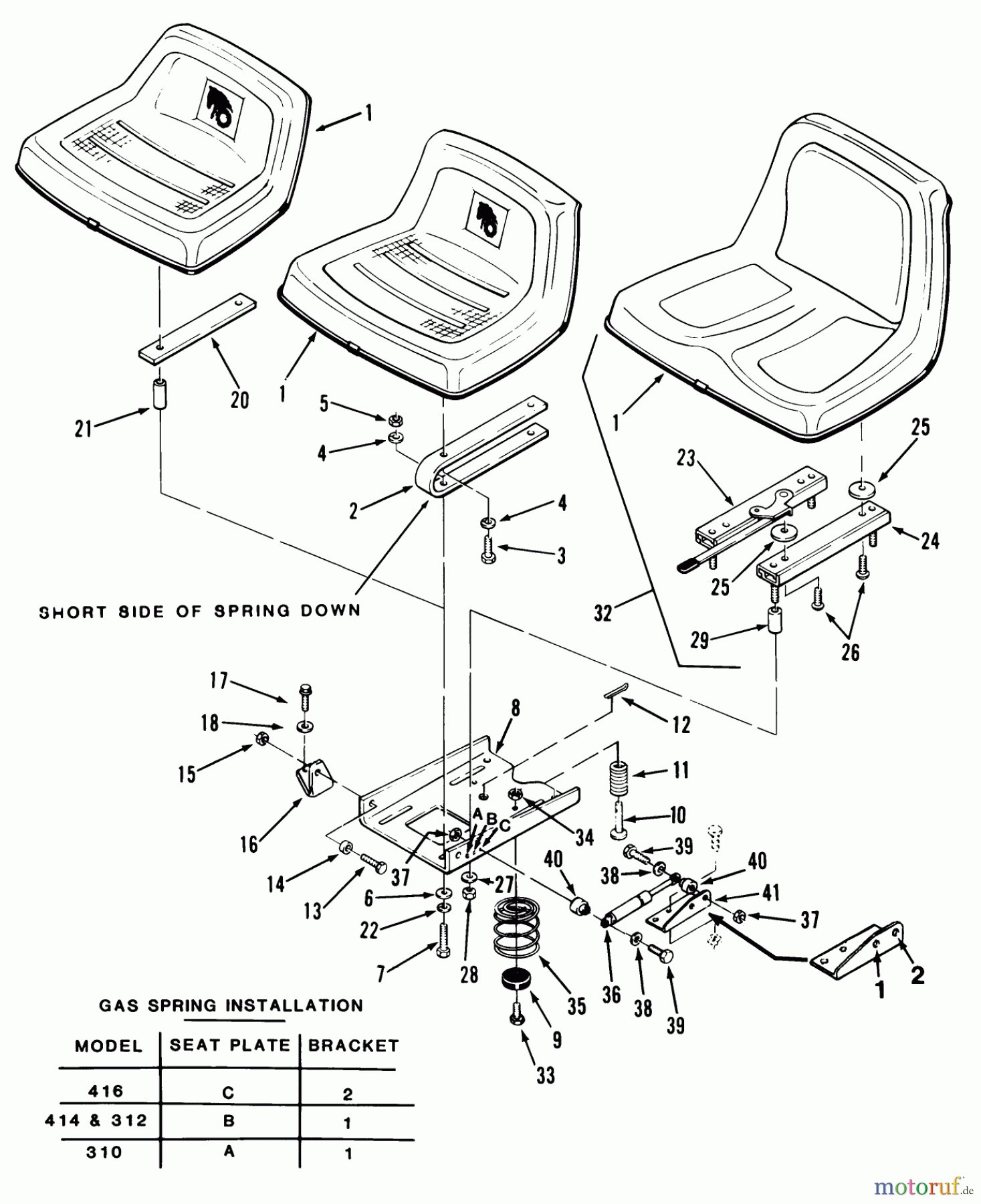 Toro Neu Mowers, Lawn & Garden Tractor Seite 1 31-14K803 (414-8) - Toro 414-8 Garden Tractor, 1988 SEAT