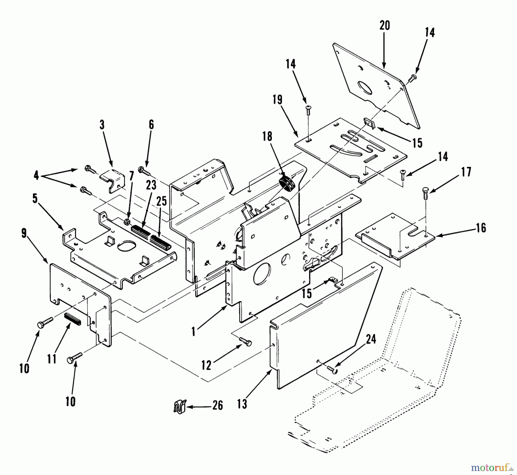 Toro Neu Mowers, Lawn & Garden Tractor Seite 1 31-14K803 (414-8) - Toro 414-8 Garden Tractor, 1988 SHEET METAL AND COVERS #2