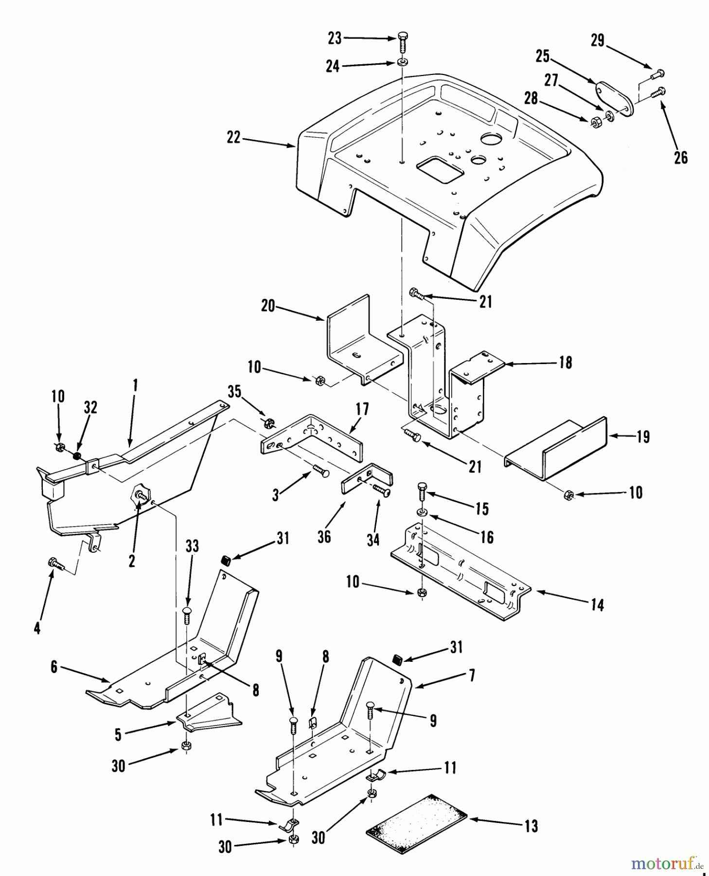 Toro Neu Mowers, Lawn & Garden Tractor Seite 1 31-14K803 (414-8) - Toro 414-8 Garden Tractor, 1988 SHEET METAL AND COVERS #3