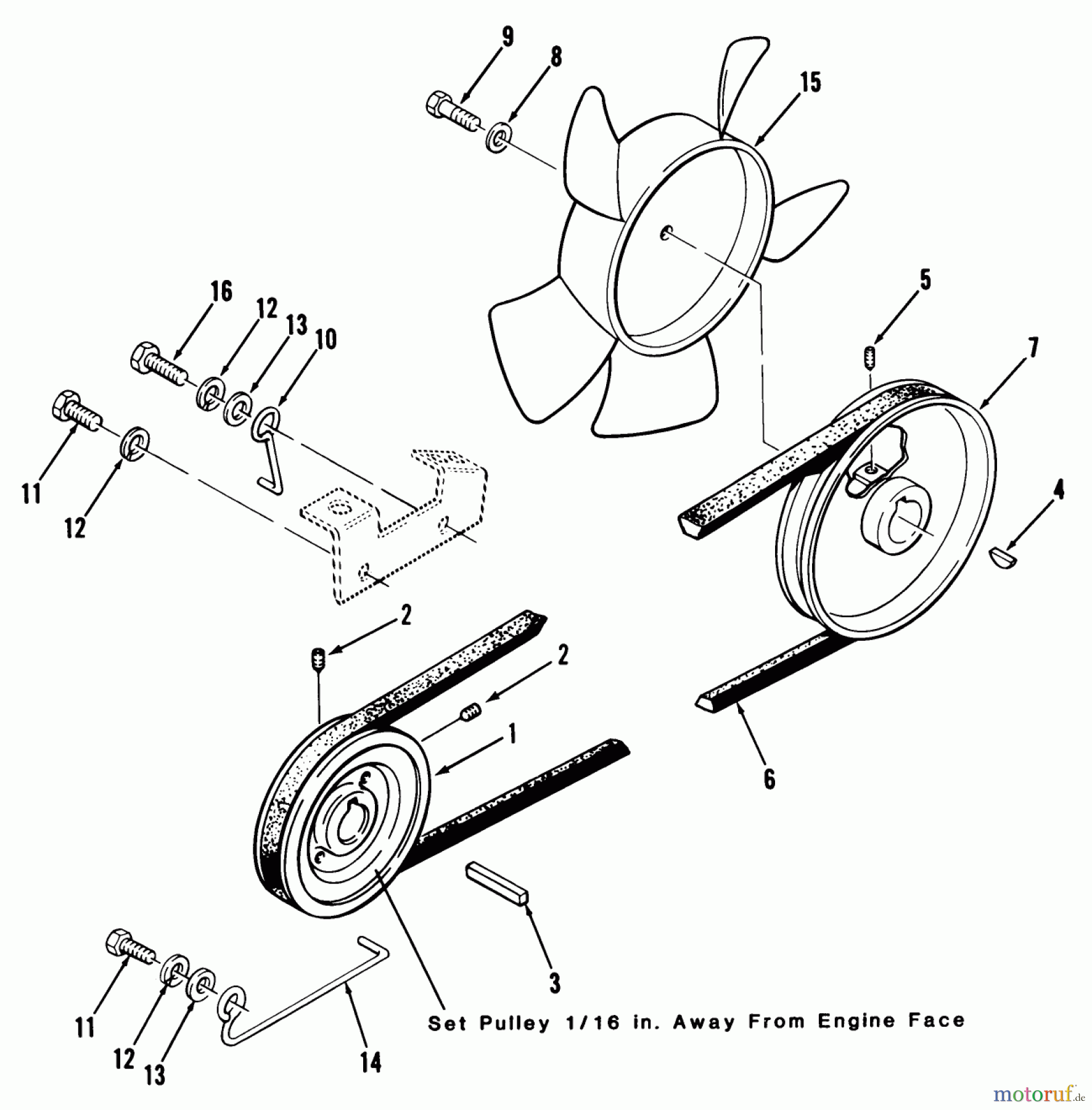 Toro Neu Mowers, Lawn & Garden Tractor Seite 1 21-10K801 (310-8) - Toro 310-8 Garden Tractor, 1985 DRIVE BELT AND PULLEYS