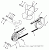 Toro 21-14K801 (314-8) - 314-8 Garden Tractor, 1985 Ersatzteile DRIVE BELT AND PULLEYS