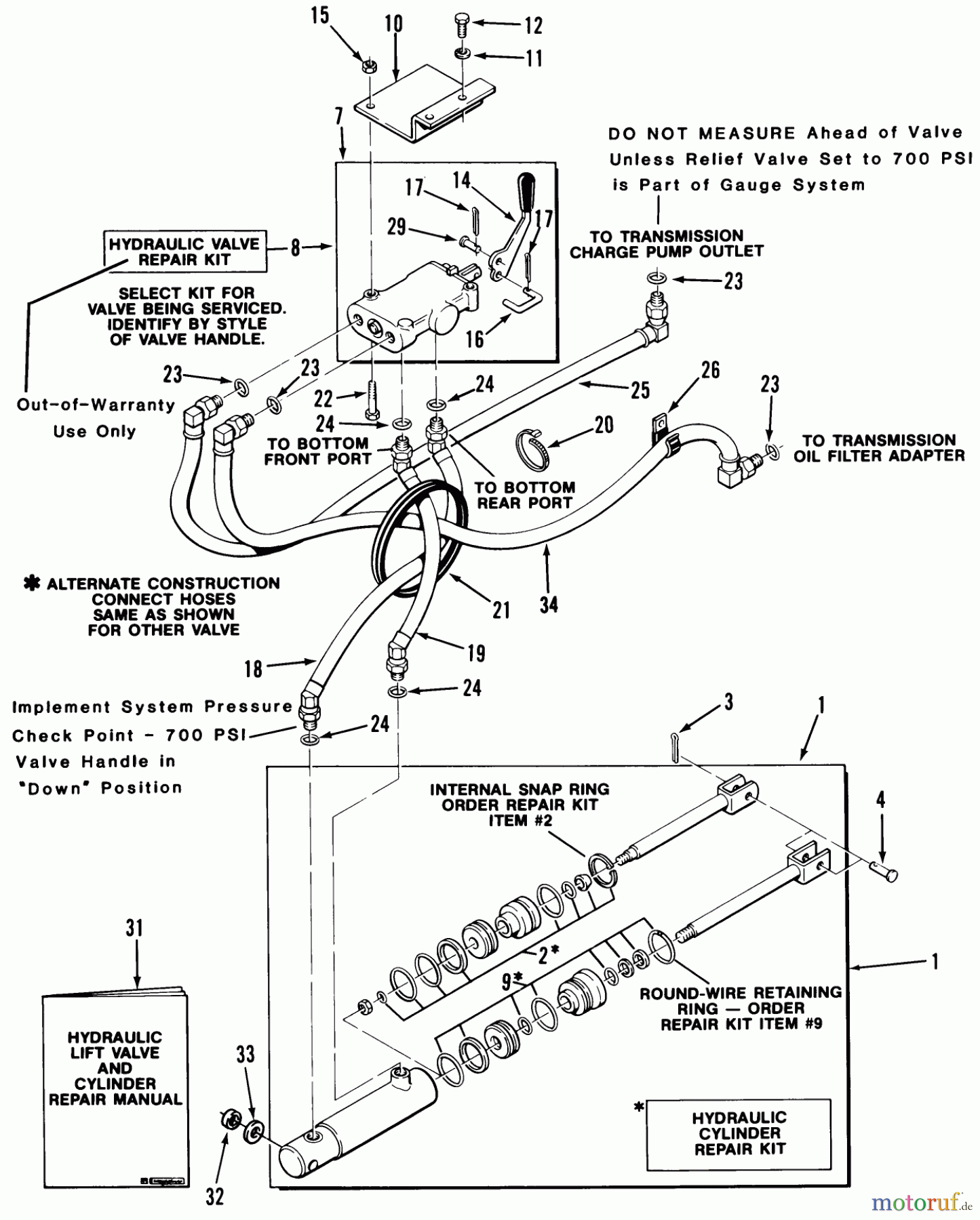 Toro Neu Mowers, Lawn & Garden Tractor Seite 1 21-10K801 (310-8) - Toro 310-8 Garden Tractor, 1985 HYDRAULIC SYSTEM-400 SERIES