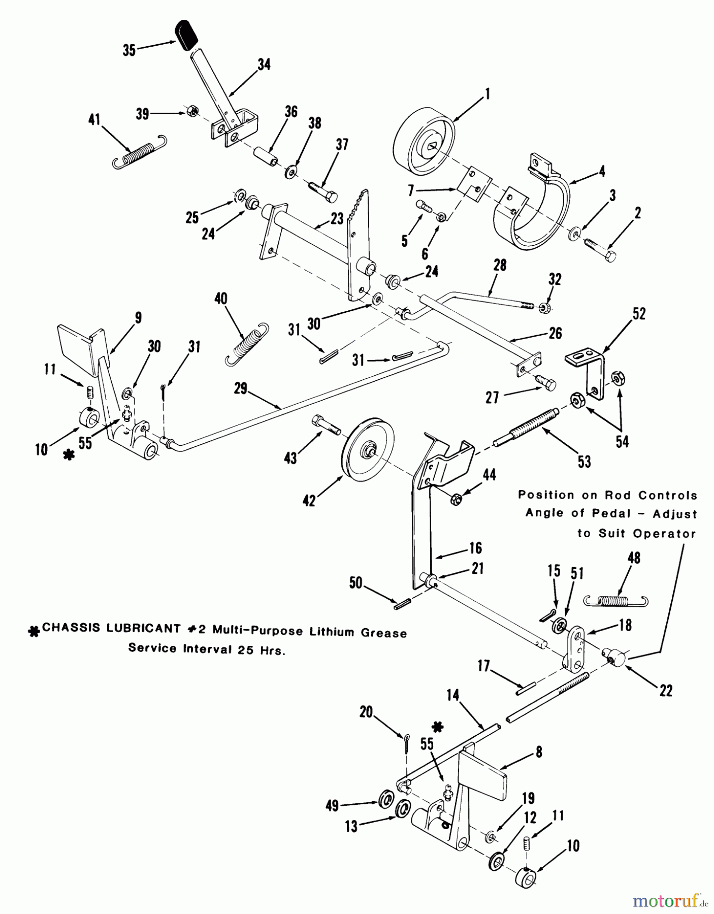 Toro Neu Mowers, Lawn & Garden Tractor Seite 1 31-16O801 (416-8) - Toro 416-8 Garden Tractor, 1989 CLUTCH, BRAKE AND SPEED CONTROL LINKAGE