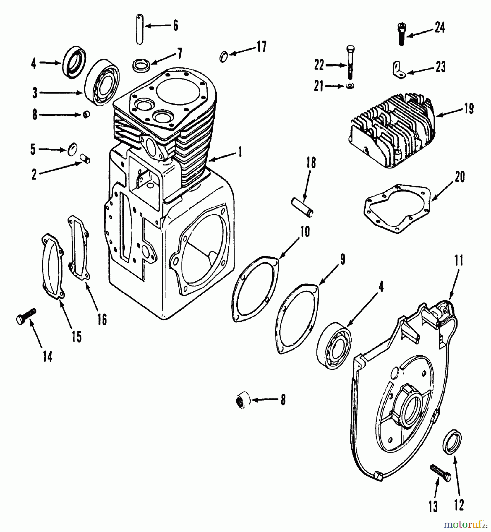 Toro Neu Mowers, Lawn & Garden Tractor Seite 1 31-16O801 (416-8) - Toro 416-8 Garden Tractor, 1989 KOHLER CRANKCASE & CYLINDER HEAD