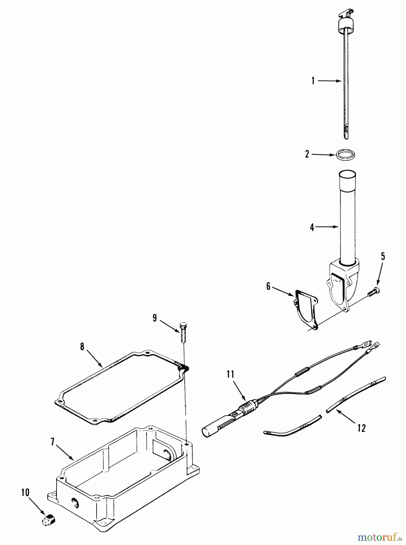  Toro Neu Mowers, Lawn & Garden Tractor Seite 1 31-16O801 (416-8) - Toro 416-8 Garden Tractor, 1989 KOHLER OIL PAN & DIPSTICK