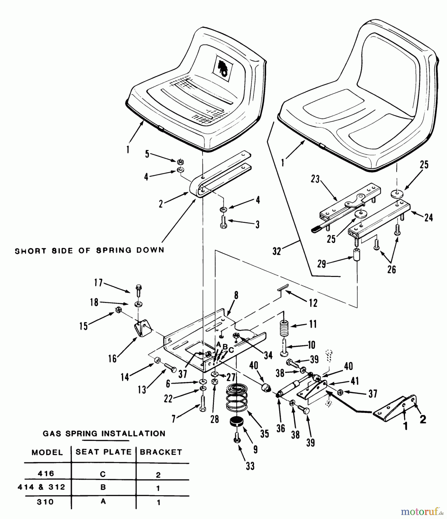 Toro Neu Mowers, Lawn & Garden Tractor Seite 1 31-16O801 (416-8) - Toro 416-8 Garden Tractor, 1989 SEAT