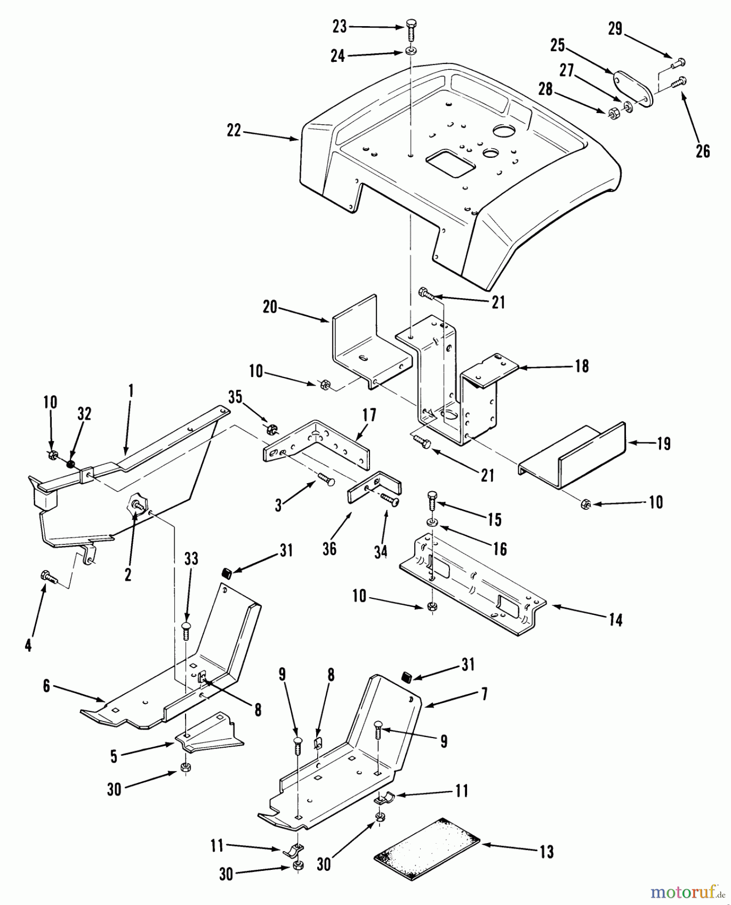 Toro Neu Mowers, Lawn & Garden Tractor Seite 1 31-16O801 (416-8) - Toro 416-8 Garden Tractor, 1989 SHEET METAL AND COVERS #3