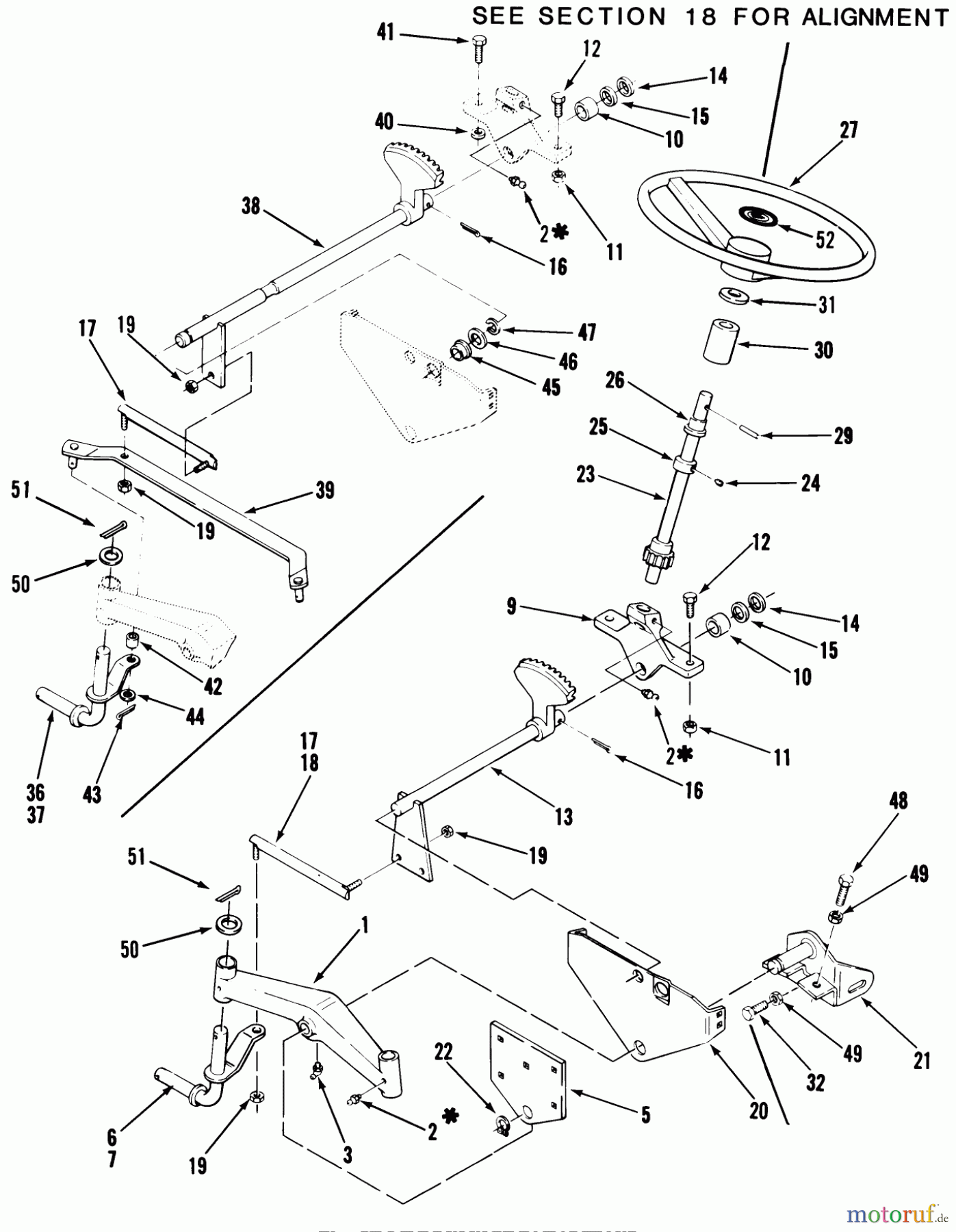 Toro Neu Mowers, Lawn & Garden Tractor Seite 2 B2-16B591 (216-5) - Toro 216-5 Tractor, 1987 FRONT AXLE AND STEERING (MOWER HANGER)