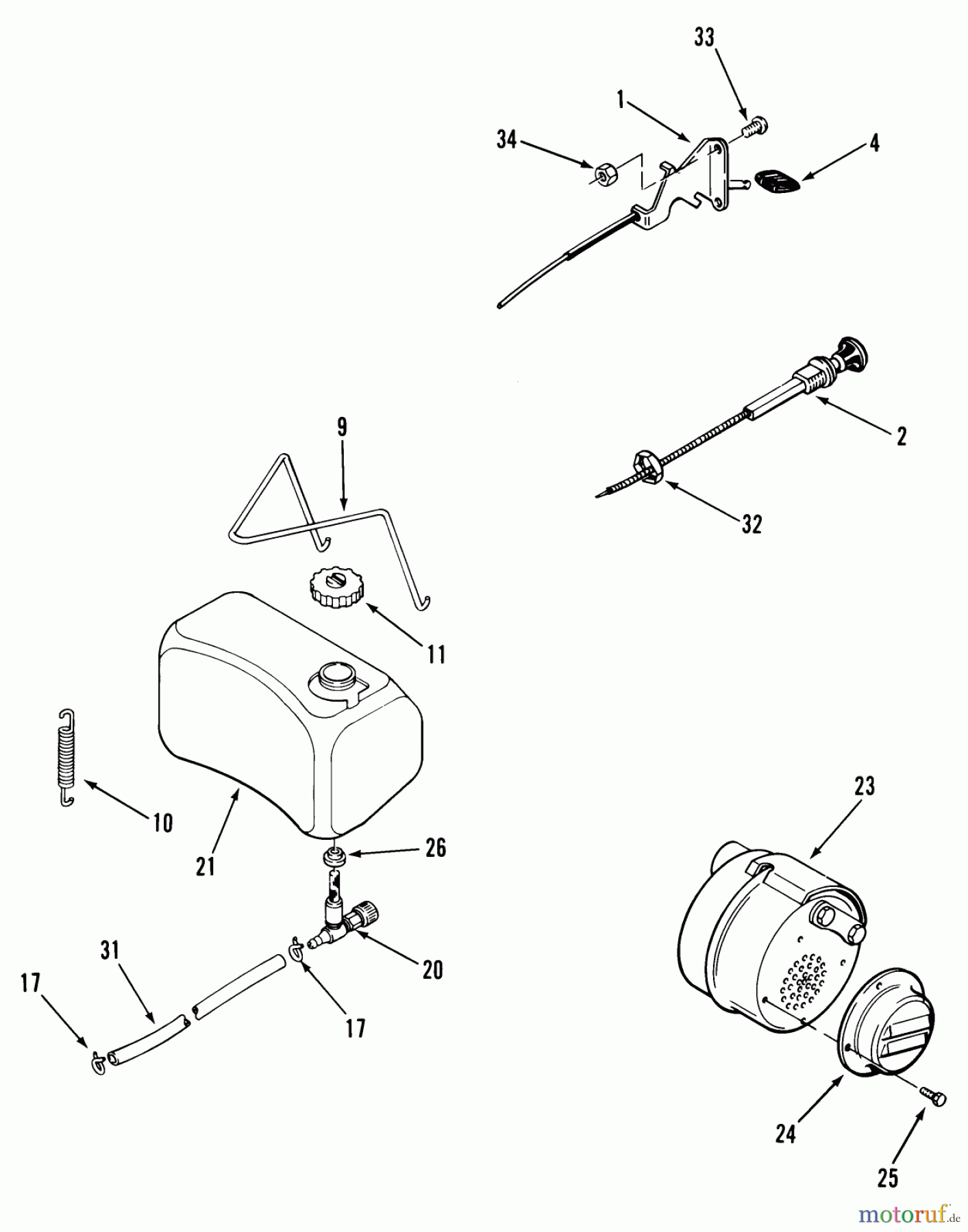  Toro Neu Mowers, Lawn & Garden Tractor Seite 1 22-11BE01 (211-A) - Toro 211-A Tractor, 1985 FUEL AND EXHAUST SYSTEMS