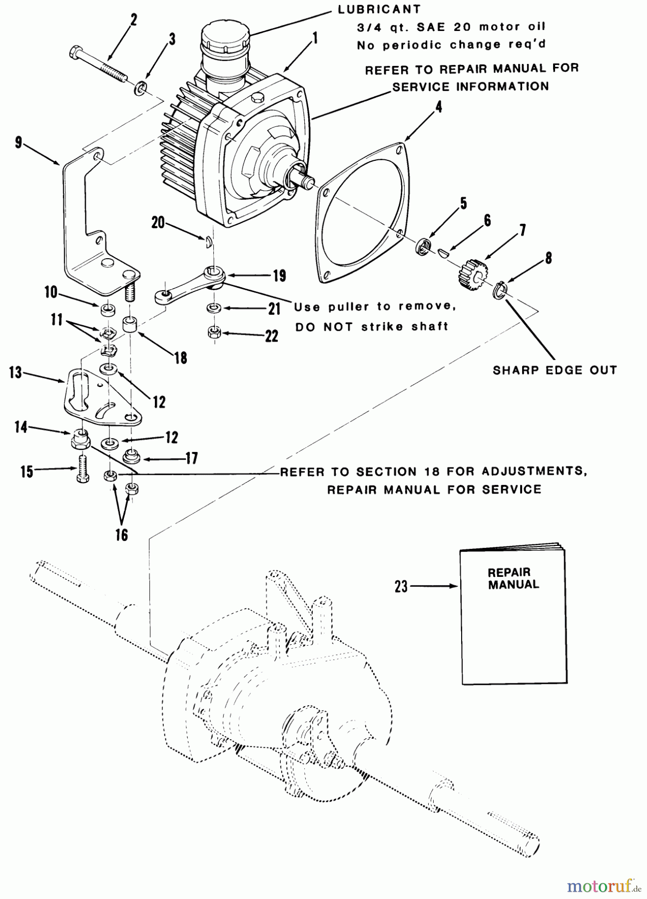 Toro Neu Mowers, Lawn & Garden Tractor Seite 1 22-12TE01 (YT12-A) - Toro YT12-A Yard Tractor, 1986 AUTOMATIC TRANSMISSION