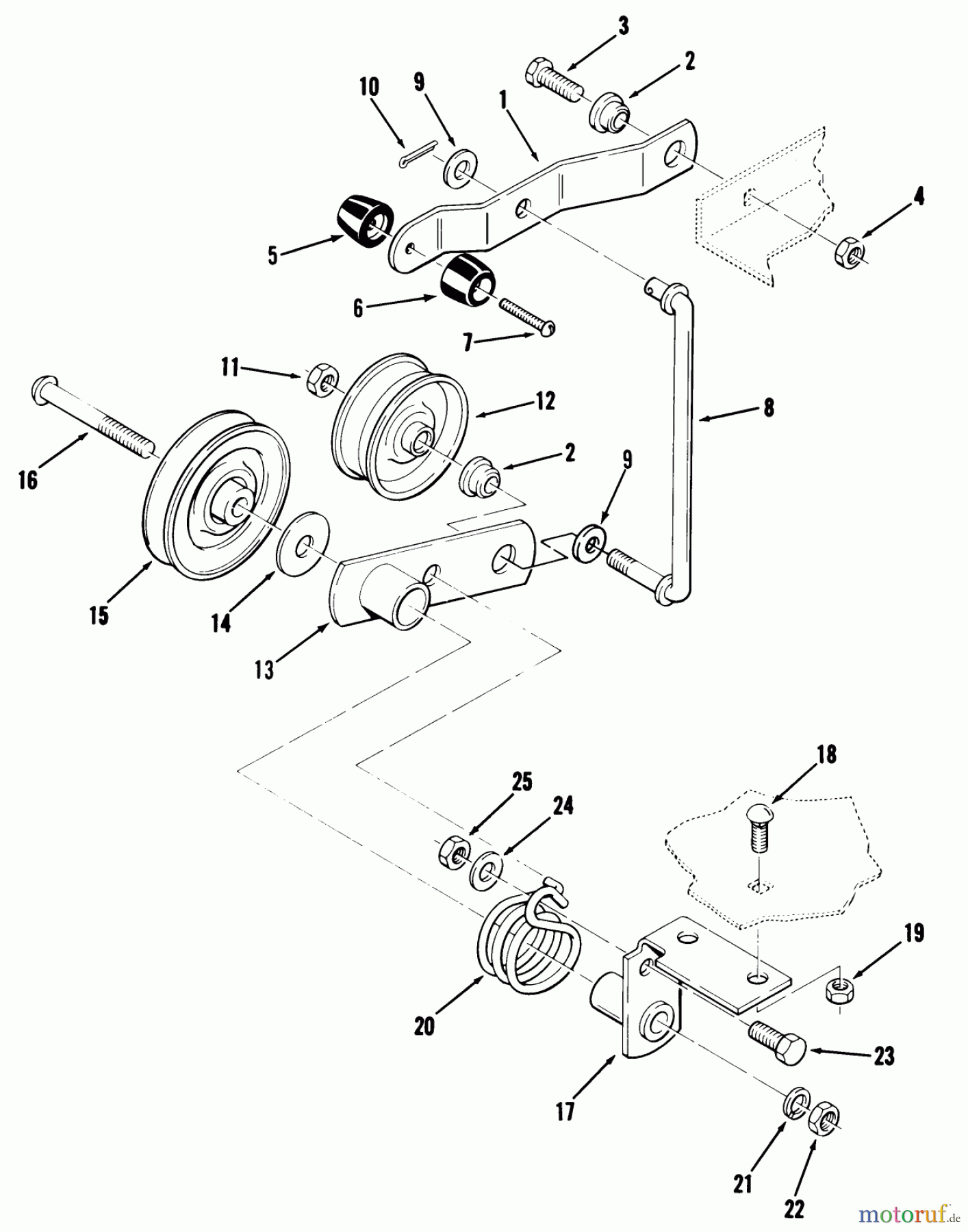 Toro Neu Mowers, Lawn & Garden Tractor Seite 1 22-12TE01 (YT12-A) - Toro YT12-A Yard Tractor, 1986 CLUTCH, BRAKE AND SPEED CONTROL LINKAGE