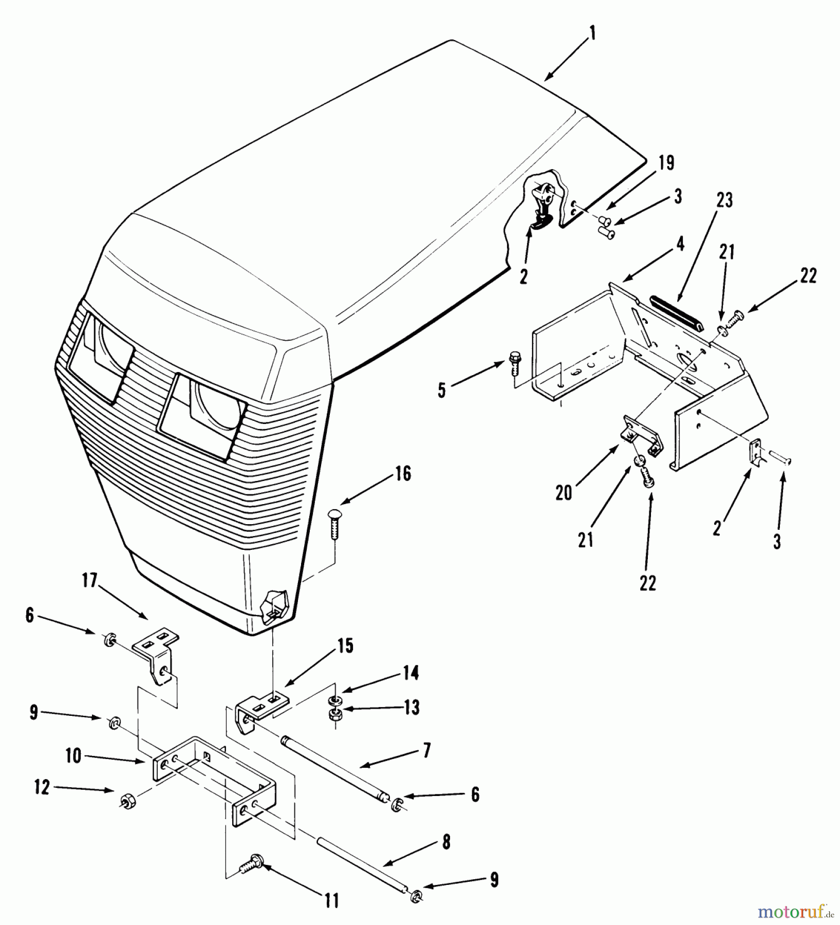 Toro Neu Mowers, Lawn & Garden Tractor Seite 1 22-12TE01 (YT12-A) - Toro YT12-A Yard Tractor, 1986 FRAME, SHEET METAL AND COVERS #1