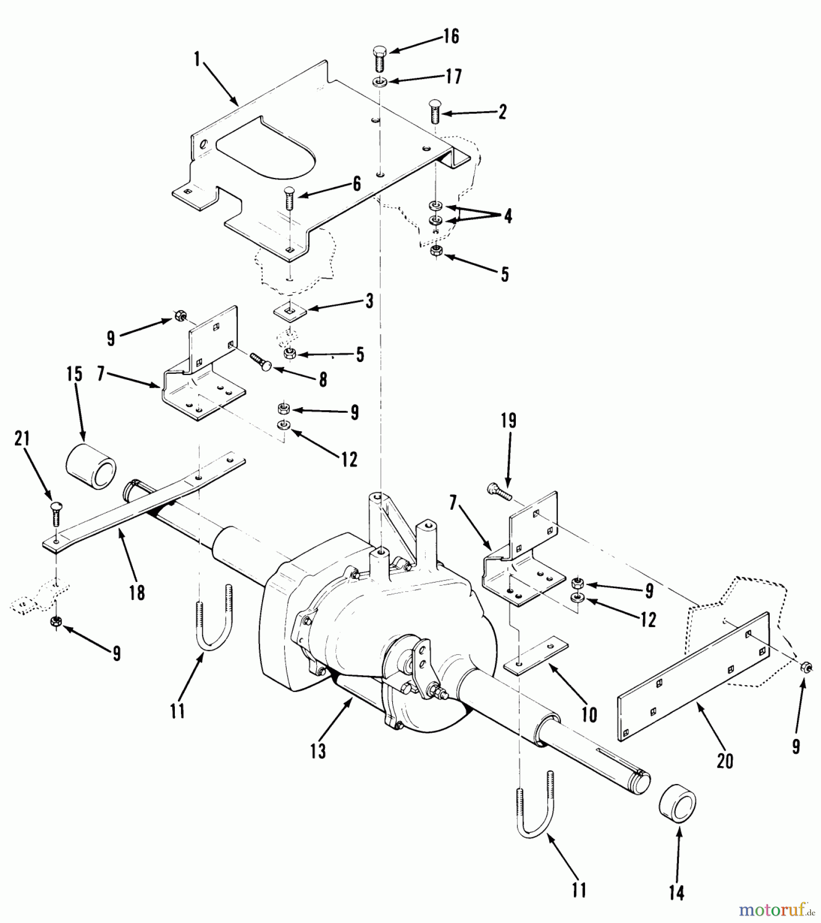 Toro Neu Mowers, Lawn & Garden Tractor Seite 1 22-12TE01 (YT12-A) - Toro YT12-A Yard Tractor, 1986 TRANSAXLE
