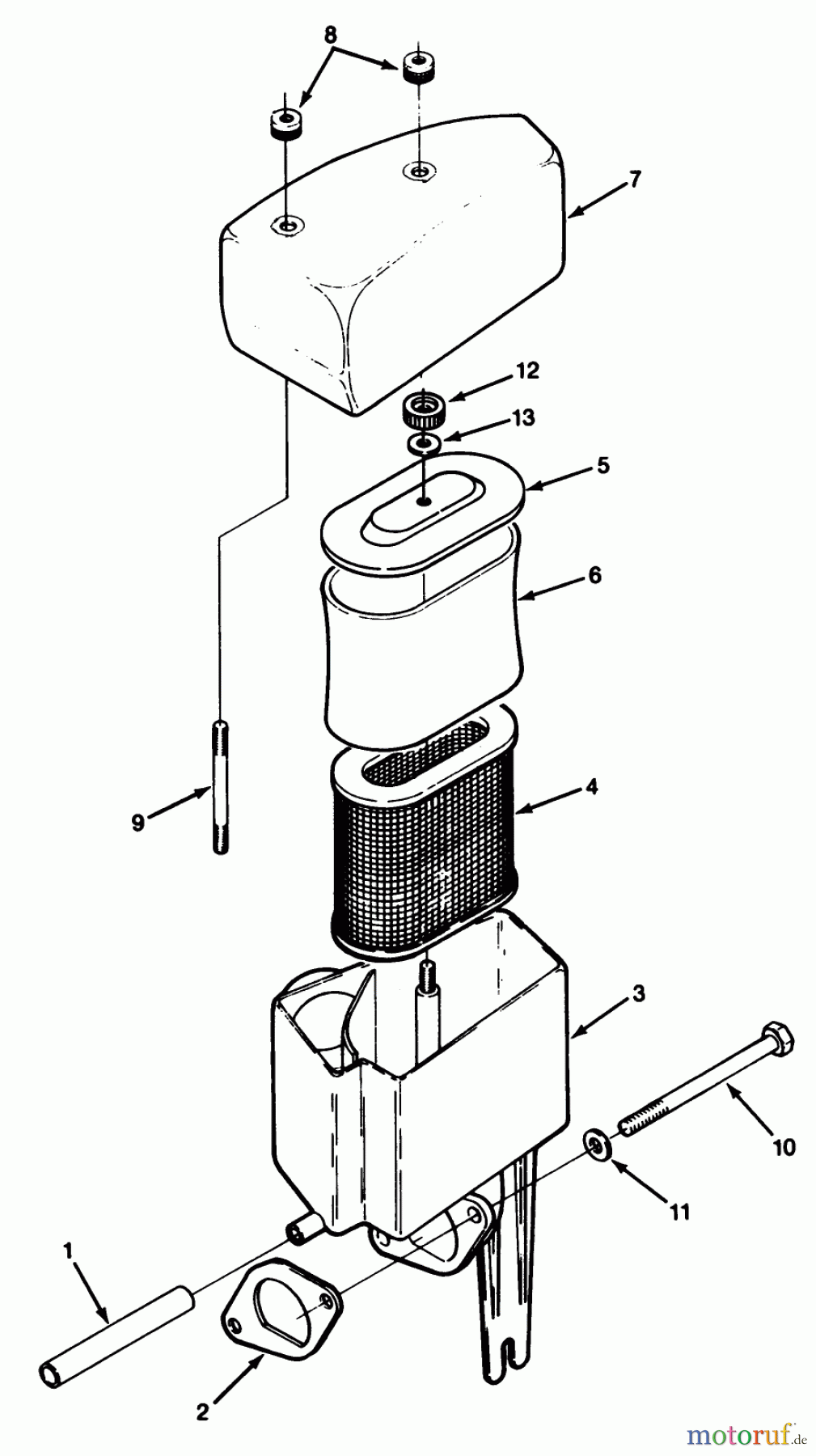 Toro Neu Mowers, Lawn & Garden Tractor Seite 1 22-14O502 (244-5) - Toro 244-5 Yard Tractor, 1992 (2000001-2999999) 14HP ENGINE AIR CLEANER ASSEMBLY