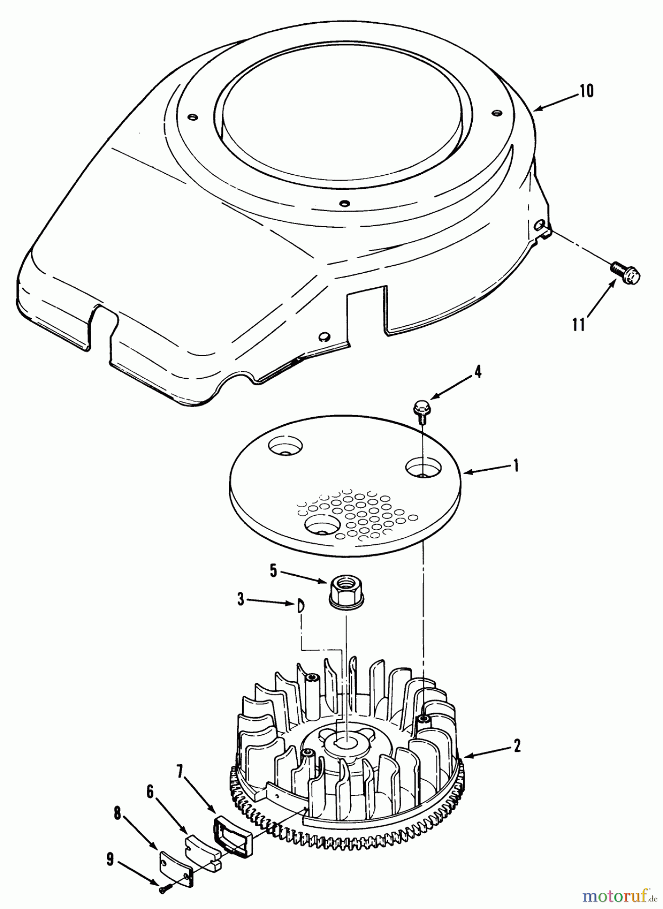Toro Neu Mowers, Lawn & Garden Tractor Seite 1 22-14O502 (244-5) - Toro 244-5 Yard Tractor, 1992 (2000001-2999999) 14HP ENGINE FLYWHEEL & COVER ASSEMBLY