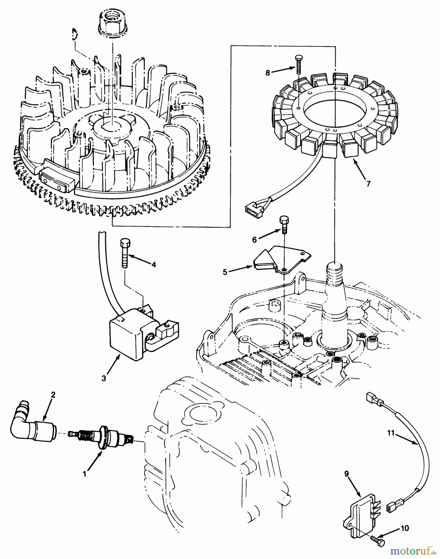 Toro Neu Mowers, Lawn & Garden Tractor Seite 1 22-14O502 (244-5) - Toro 244-5 Yard Tractor, 1992 (2000001-2999999) 14HP ENGINE IGNITION ASSEMBLY