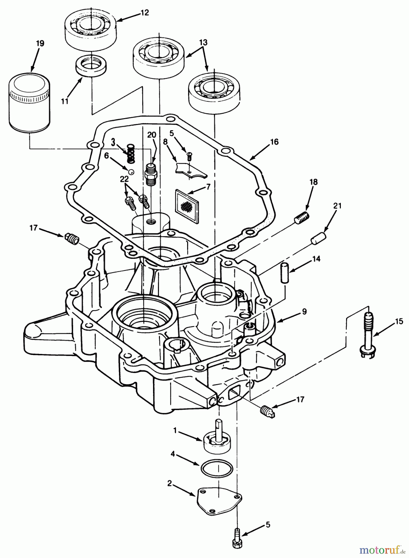 Toro Neu Mowers, Lawn & Garden Tractor Seite 1 22-14O502 (244-5) - Toro 244-5 Yard Tractor, 1992 (2000001-2999999) 14HP ENGINE OIL BASE & PUMP ASSEMBLY
