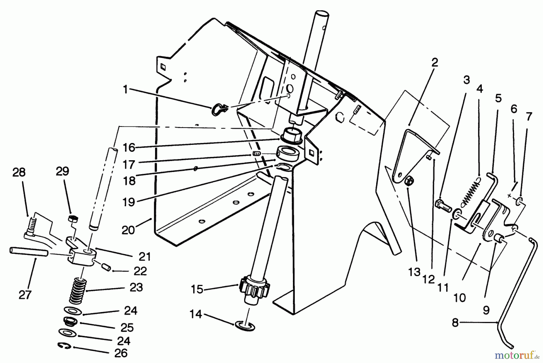 Toro Neu Mowers, Lawn & Garden Tractor Seite 1 22-14O502 (244-5) - Toro 244-5 Yard Tractor, 1992 (2000001-2999999) STEERING SHAFT AND INDICATOR ASSEMBLY