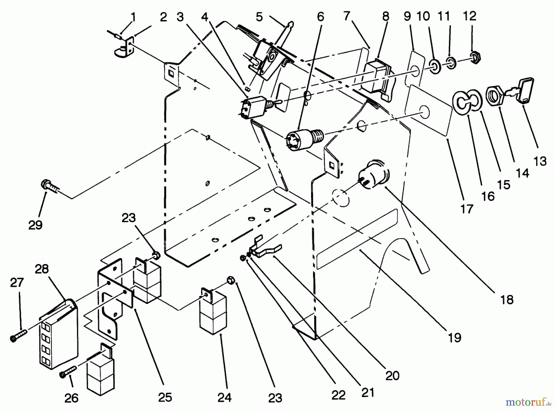  Toro Neu Mowers, Lawn & Garden Tractor Seite 1 22-14OE02 (244-H) - Toro 244-H Yard Tractor, 1992 (2000001-2999999) DASH ASSEMBLY